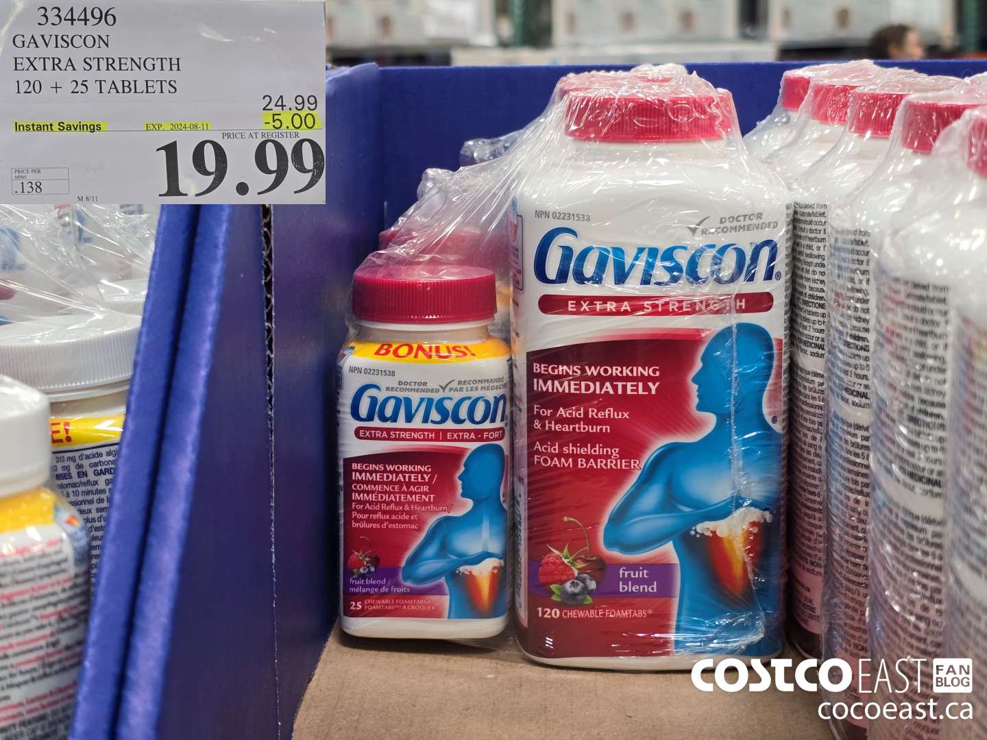 334496 GAVISCON EXTRA STRENGTH 120 + 25 TABLETS ($5.00 INSTANT SAVINGS EXPIRES ON 2024-08-11) $19.99