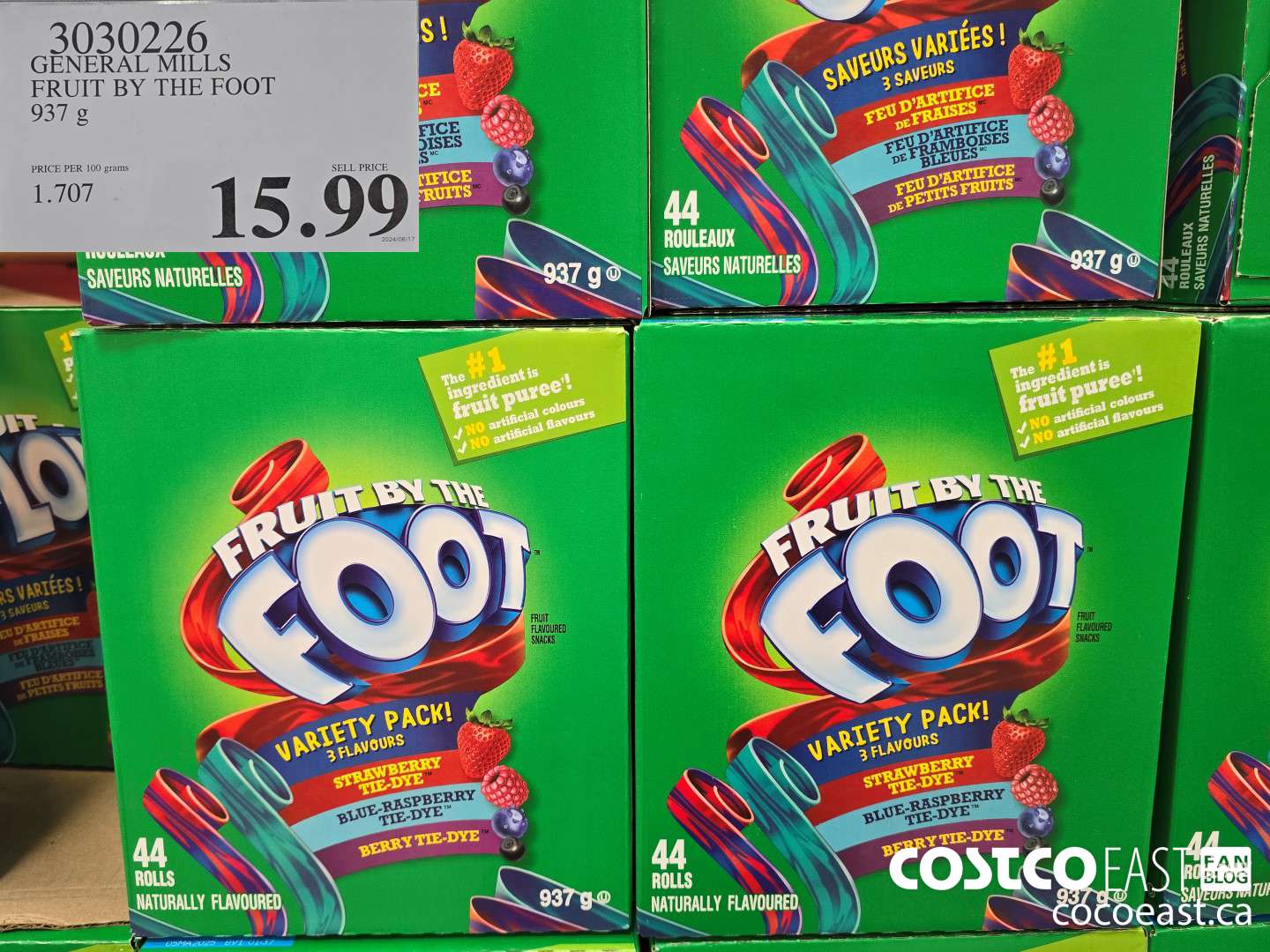 3030226 GENERAL MILLS FRUIT BY THE FOOT 937 G $15.99