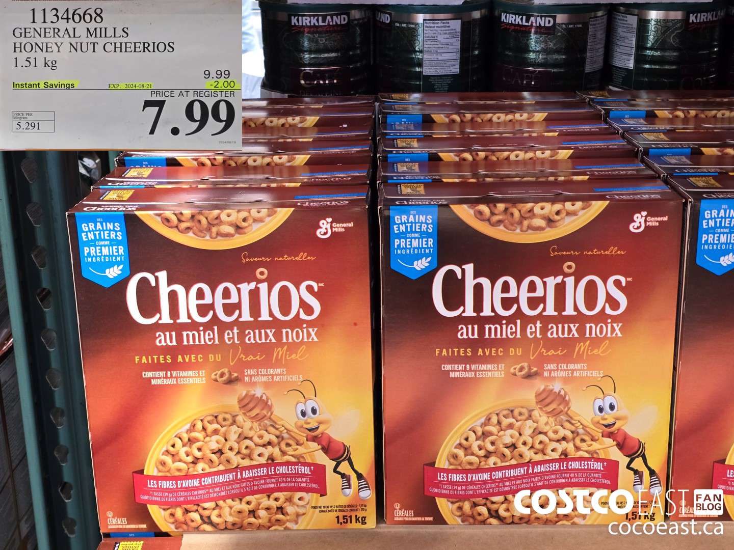 1134668 GENERAL MILLS HONEY NUT CHEERIOS 1.51 kg ($2.00 INSTANT SAVINGS EXPIRES ON 2024-08-21) $7.99
