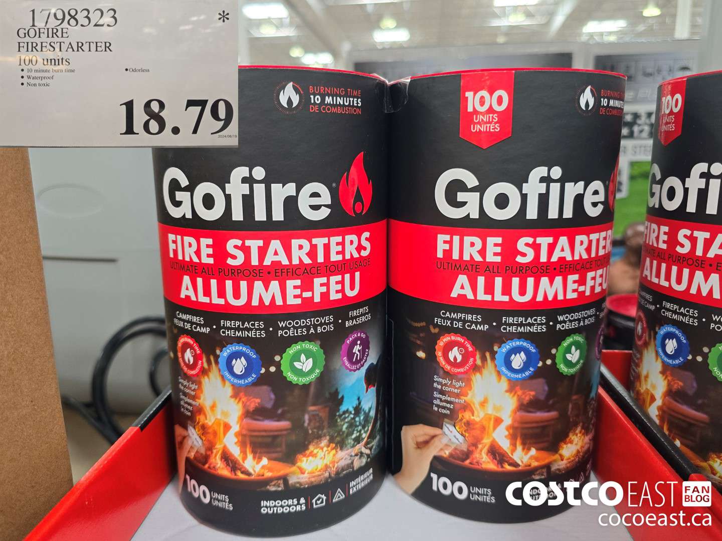 1798323 GOFIRE FIRESTARTER 100 UNITS $18.79