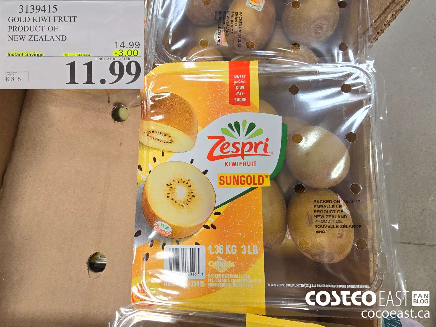 3139415 GOLD KIWI FRUIT PRODUCT OF NEW ZEALAND ($3.00 INSTANT SAVINGS EXPIRES ON 2024-08-04) $11.99