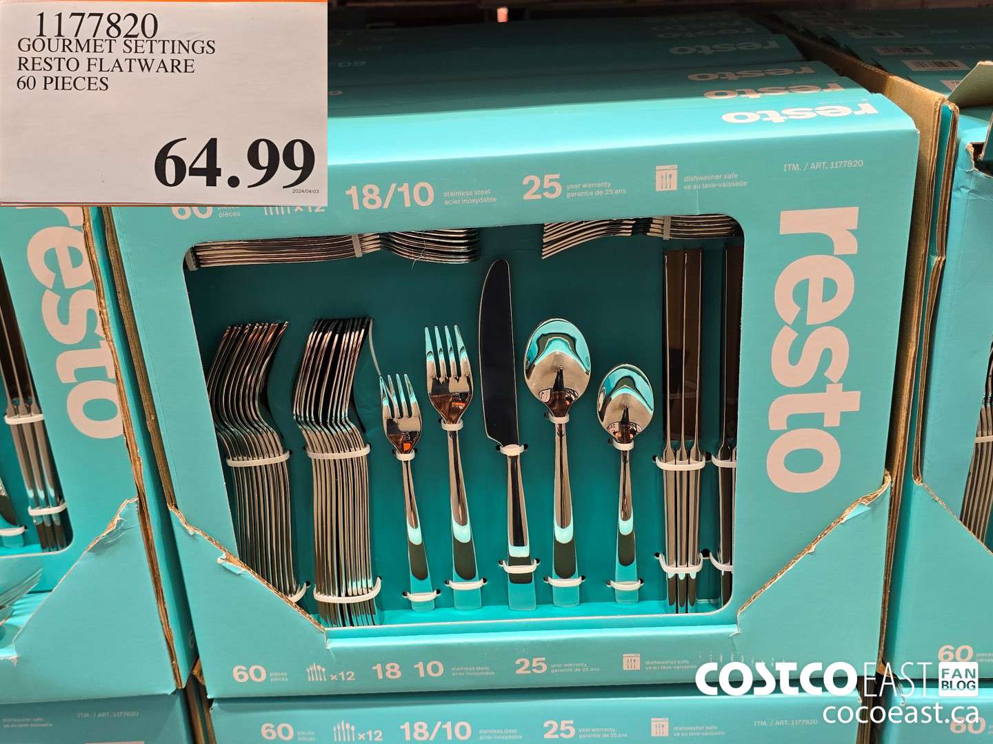 1177820 GOURMET SETTINGS RESTO FLATWARE 60 PIECES $64.99