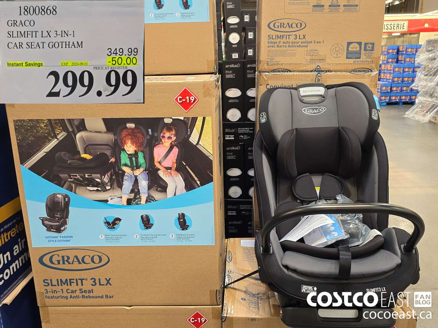 1800868 GRACO SLIMFIT LX 3-IN-1 CAR SEAT GOTHAM ($50.00 INSTANT SAVINGS EXPIRES ON 2024-09-01) $299.99