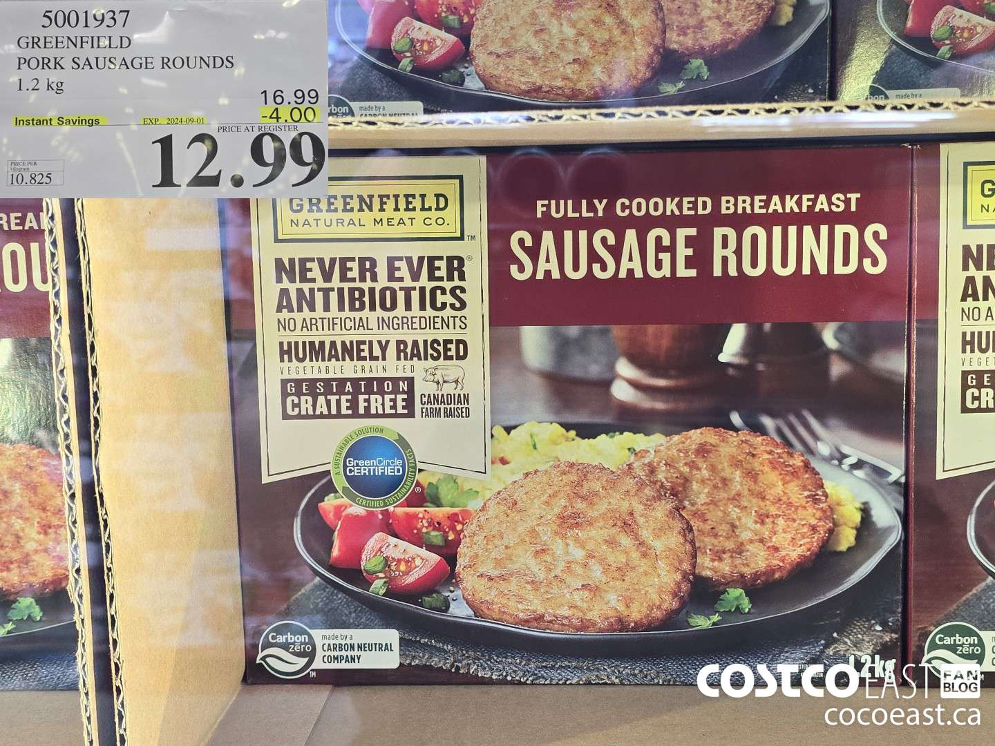 5001937 GREENFIELD PORK SAUSAGE ROUNDS 1.2 kg ($4.00 INSTANT SAVINGS EXPIRES ON 2024-09-01) $12.99