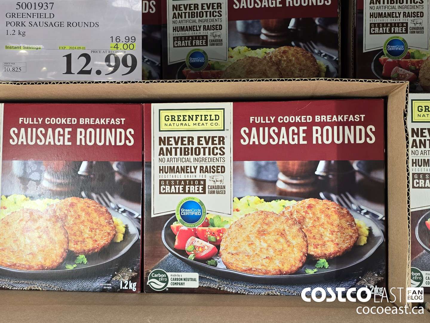 5001937 GREENFIELD PORK SAUSAGE ROUNDS 1.2 kg ($4.00 INSTANT SAVINGS EXPIRES ON 2024-09-01) $12.99