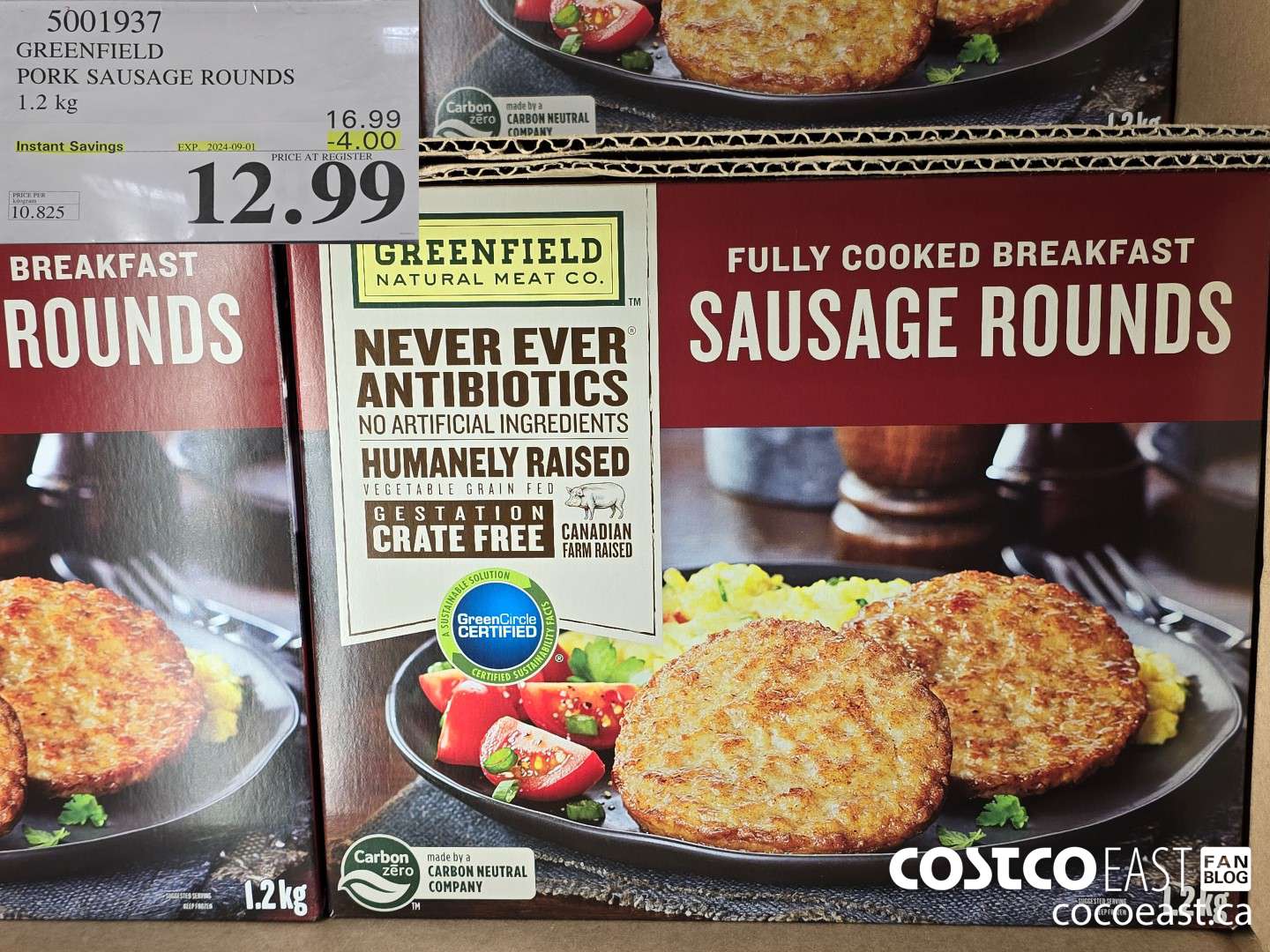 5001937 GREENFIELD PORK SAUSAGE ROUNDS 1.2 kg ($4.00 INSTANT SAVINGS EXPIRES ON 2024-09-01) $12.99