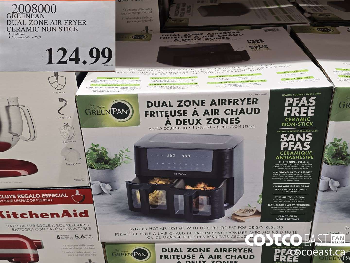 2008000 GREENPAN DUAL ZONE AIR FRYER CERAMIC NON STICK $124.99