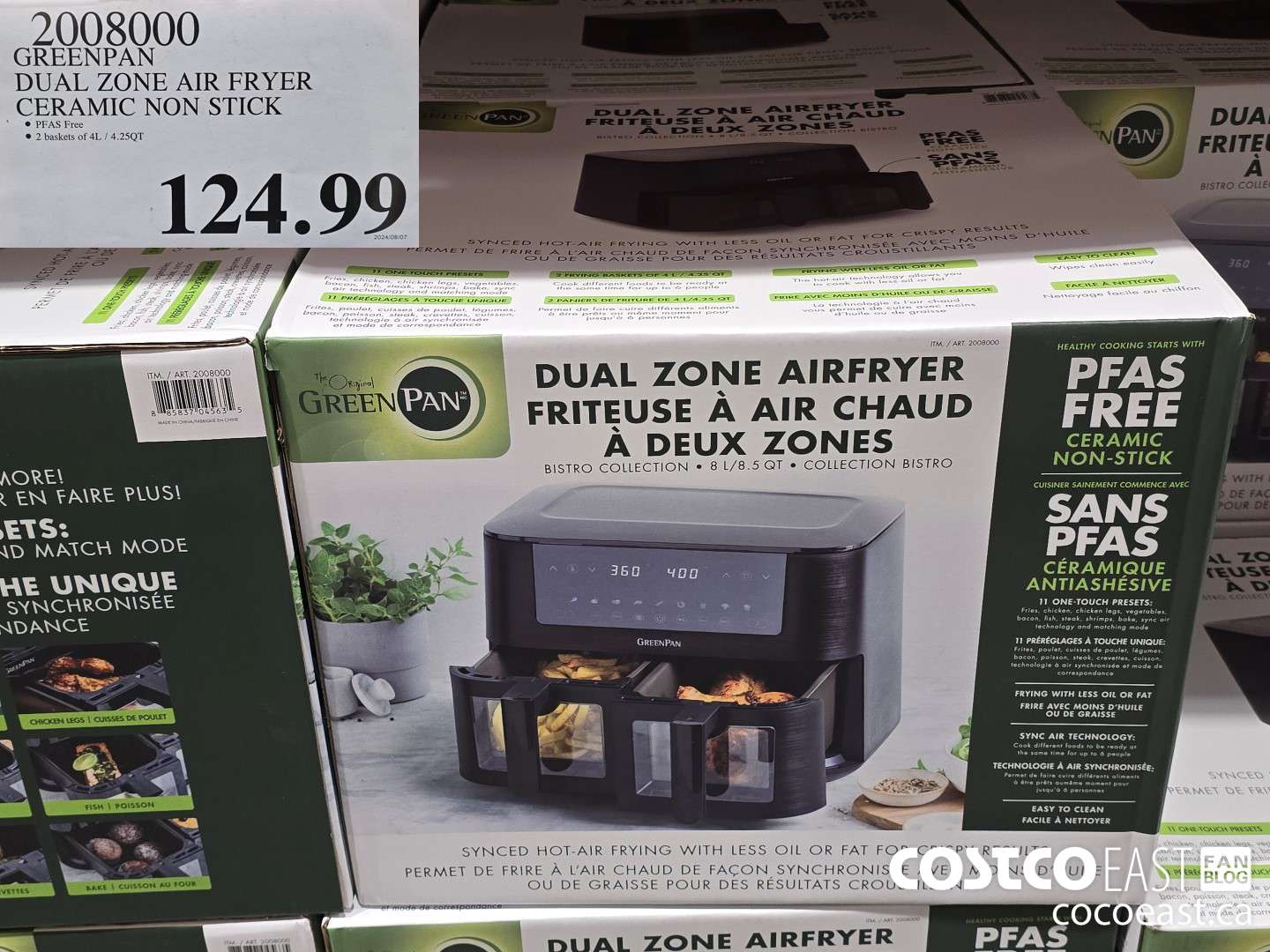 2008000 GREENPAN DUAL ZONE AIR FRYER CERAMIC NON STICK $124.99