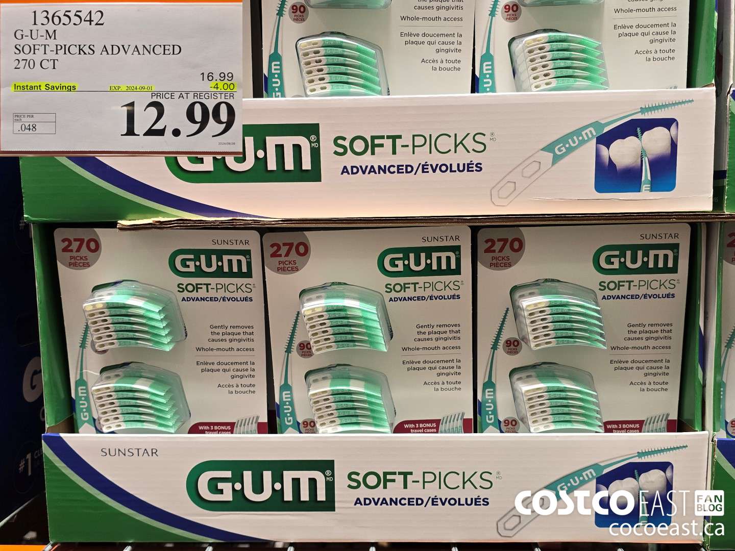 1365542 G-U-M SOFT-PICKS ADVANCED 270 CT ($4.00 INSTANT SAVINGS EXPIRES ON 2024-09-01) $12.99