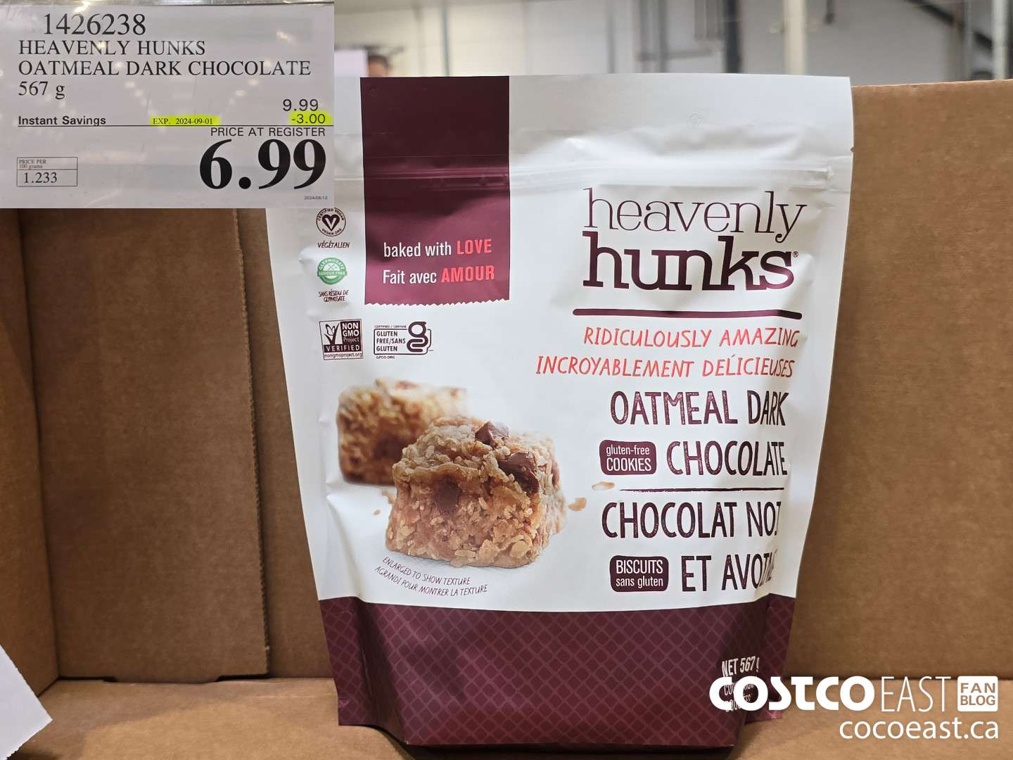 1426238 HEAVENLY HUNKS OATMEAL DARK CHOCOLATE 567 g ($3.00 INSTANT SAVINGS EXPIRES ON 2024-09-01) $6.99