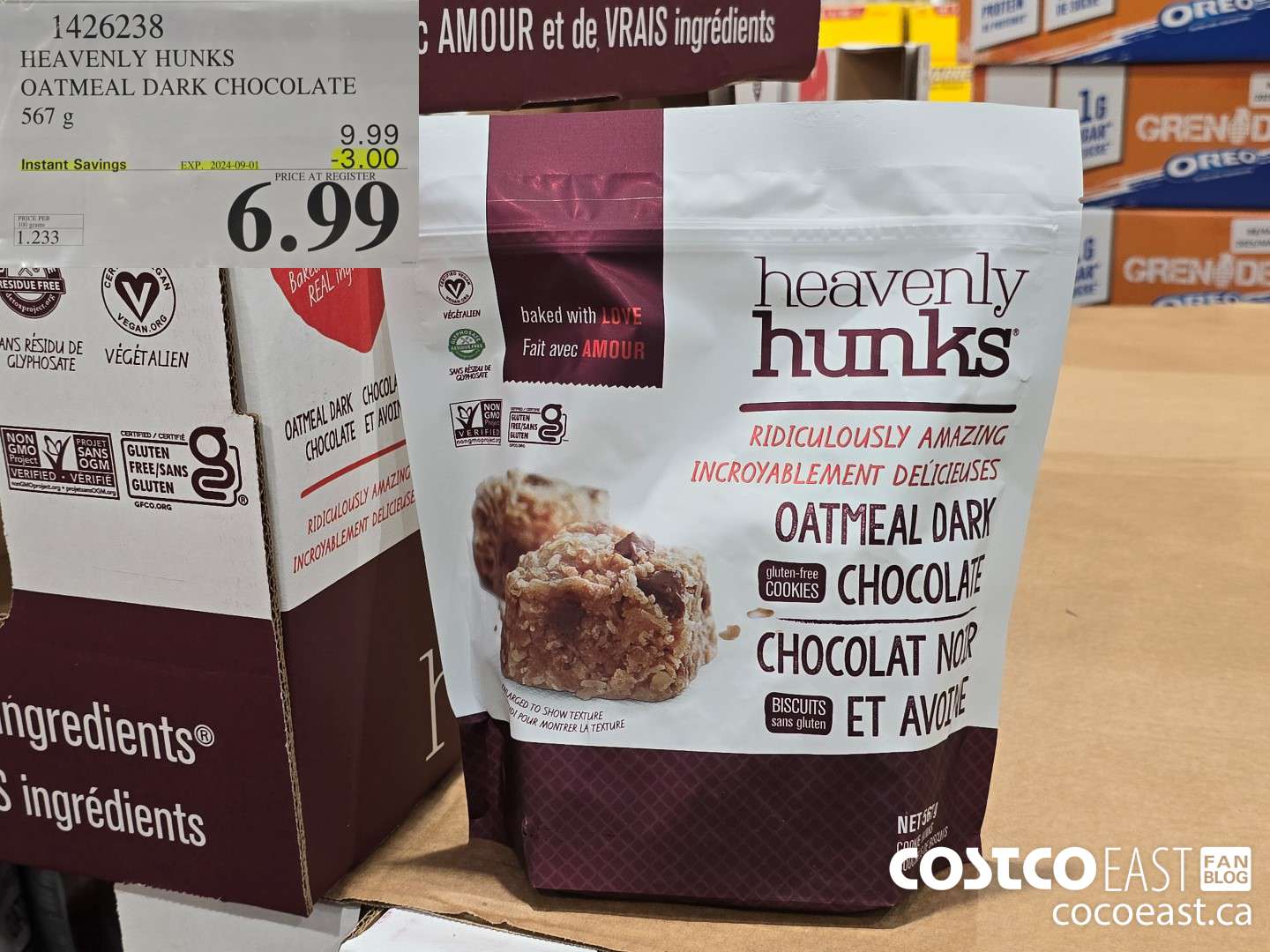 1426238 HEAVENLY HUNKS OATMEAL DARK CHOCOLATE 567 g ($3.00 INSTANT SAVINGS EXPIRES ON 2024-09-01) $6.99