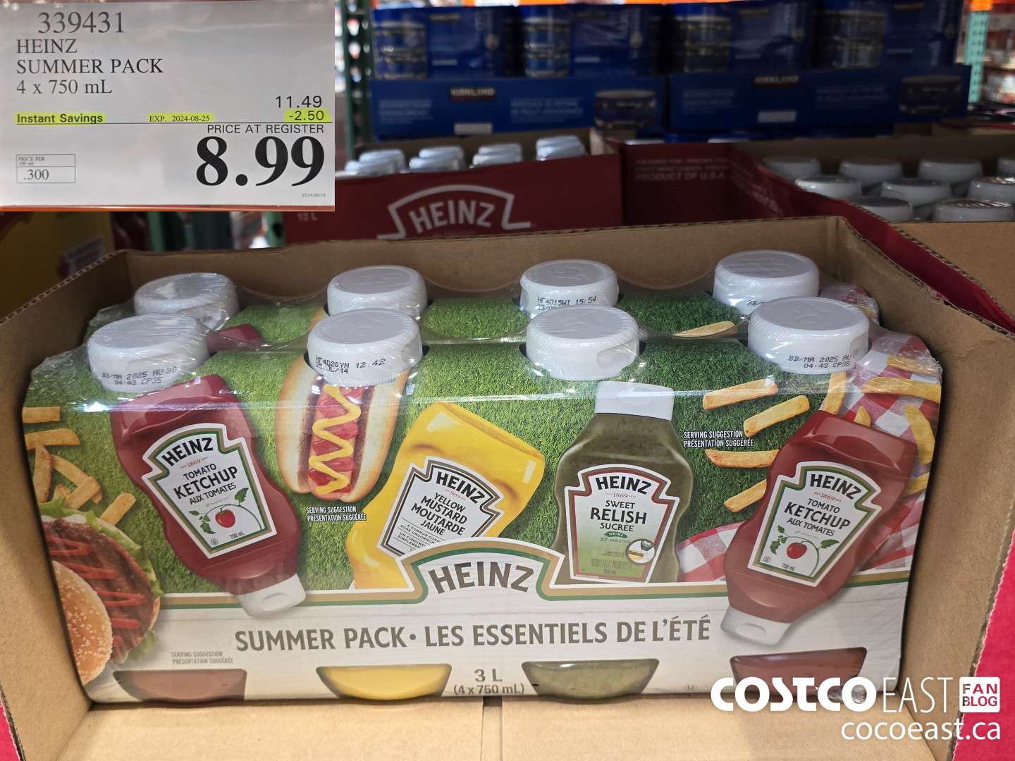 339431 HEINZ SUMMER PACK 4 x 750 mL ($2.50 INSTANT SAVINGS EXPIRES ON 2024-08-25) $8.99