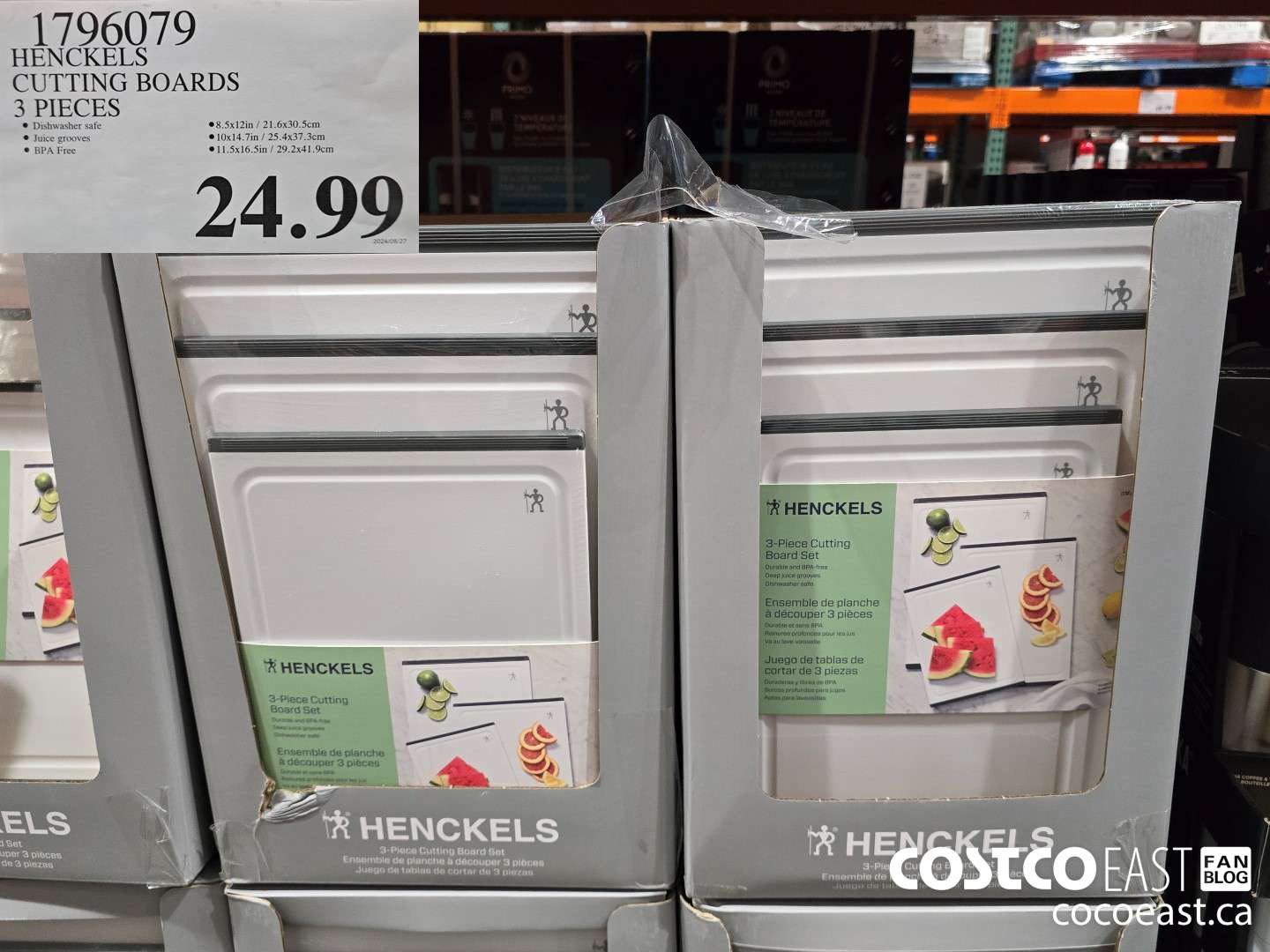 1796079 HENCKELS CUTTING BOARDS 3 PIECES $24.99