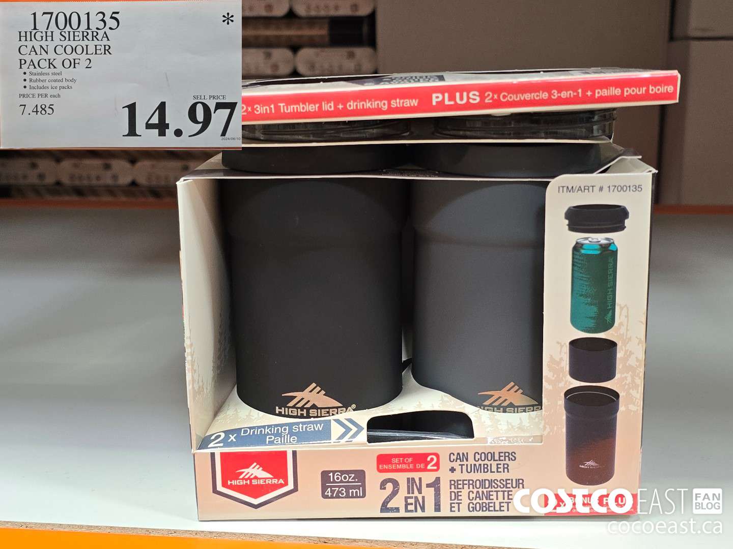 1700135 HIGH SIERRA CAN COOLER PACK OF 2 $14.97