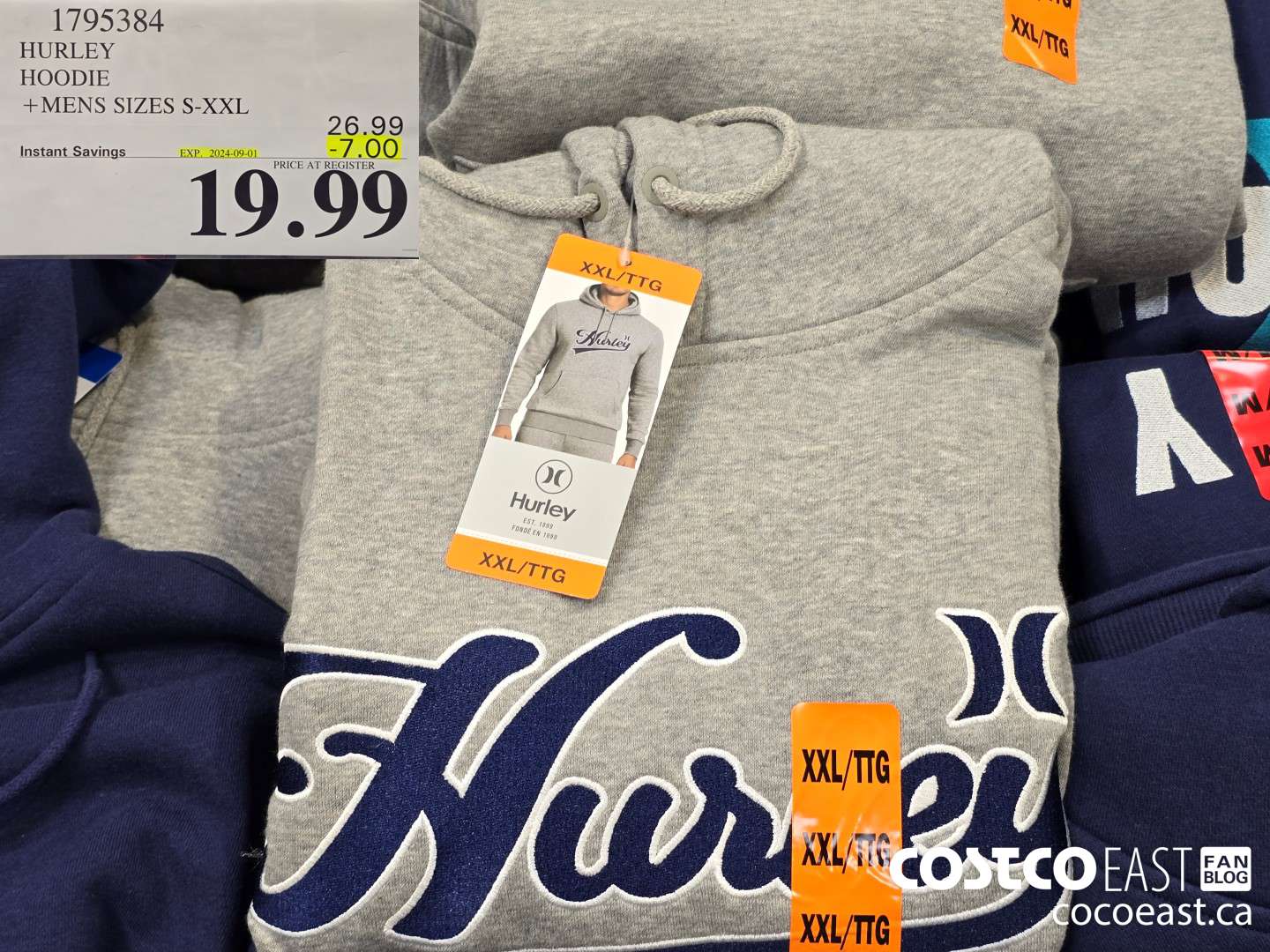 1795384 HURLEY HOODIE +MENS SIZES S-XXL ($7.00 INSTANT SAVINGS EXPIRES ON 2024-09-01) $19.99