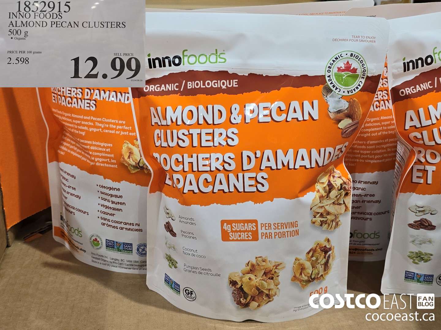 1852915 INNO FOODS ALMOND PECAN CLUSTERS 500 g $12.99