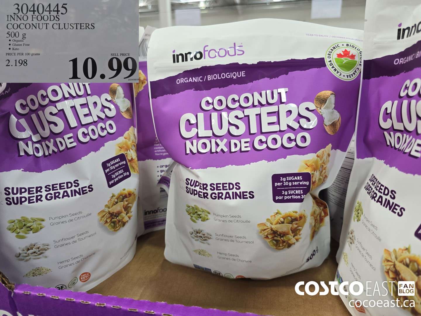 3040445 INNO FOODS COCONUT CLUSTERS 500 G $10.99