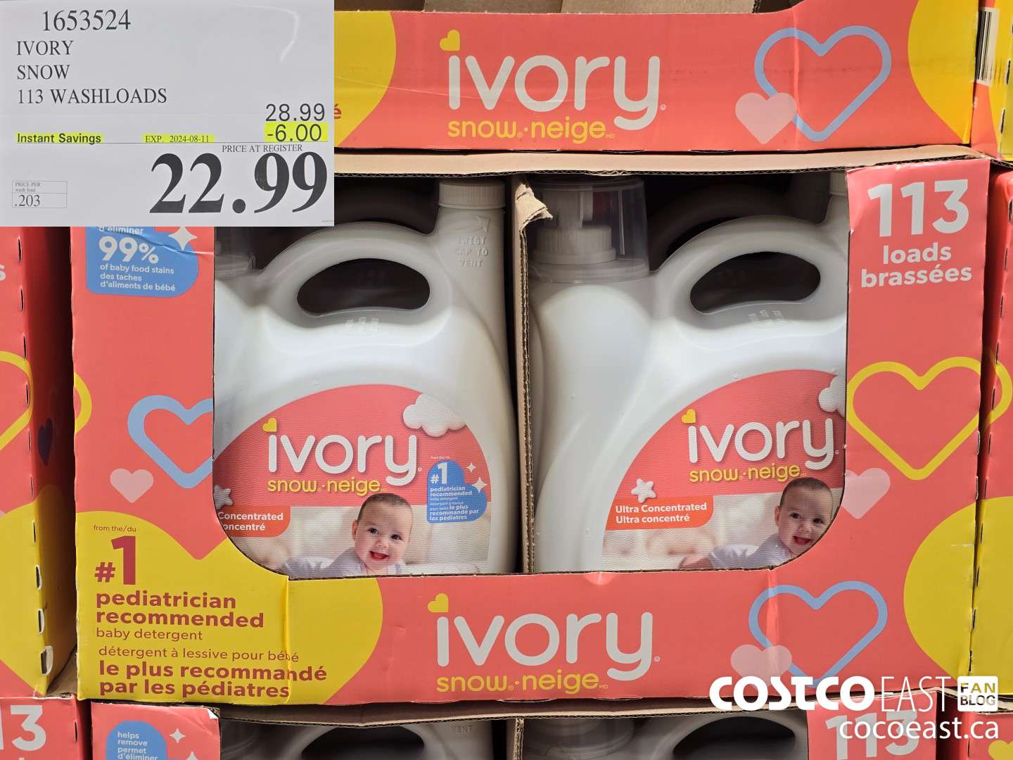 1653524 IVORY SNOW 113 washloads ($6.00 INSTANT SAVINGS EXPIRES ON 2024-08-11) $22.99