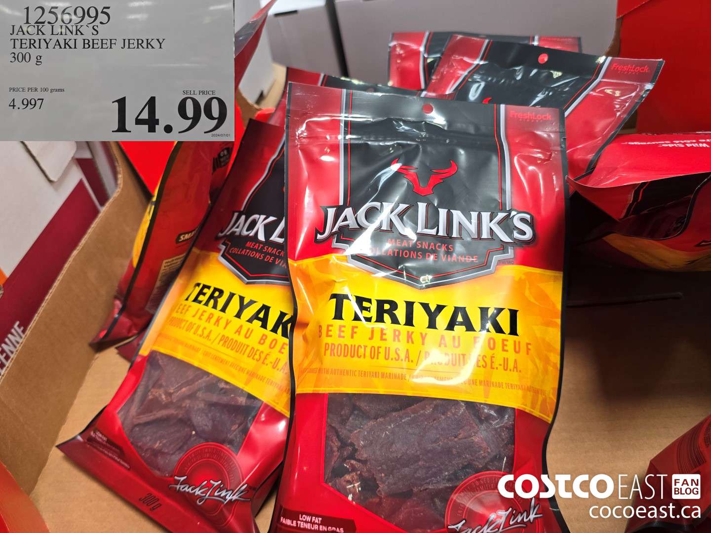 1256995 JACK LINKS TERIYAKI BEEF JERKY 300G $14.99