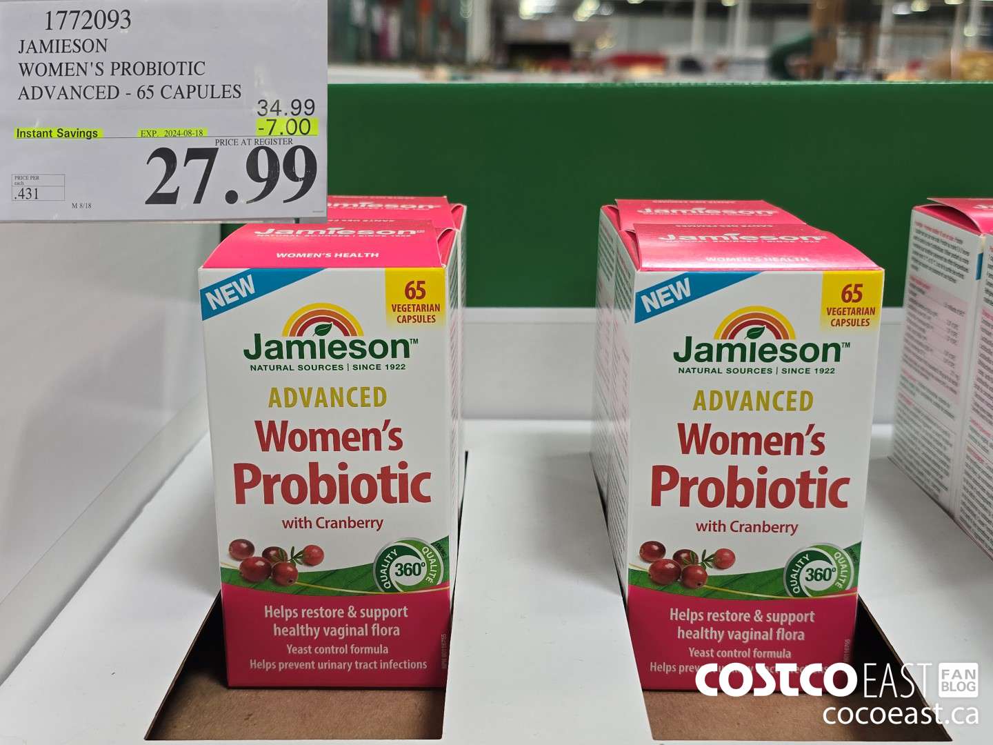 1772093 JAMIESON WOMEN'S PROBIOTIC ADVANCED - 65 CAPS ($7.00 INSTANT SAVINGS EXPIRES ON 2024-08-18) $27.99