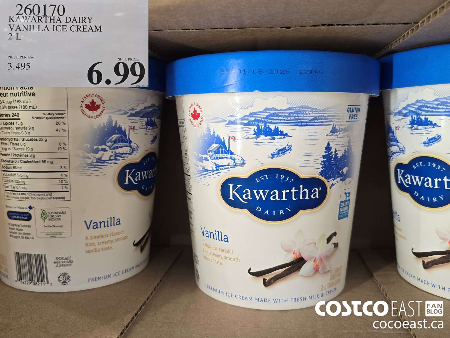 260170 KAWARTHA DAIRY VANILLA ICE CREAM 2L $6.99
