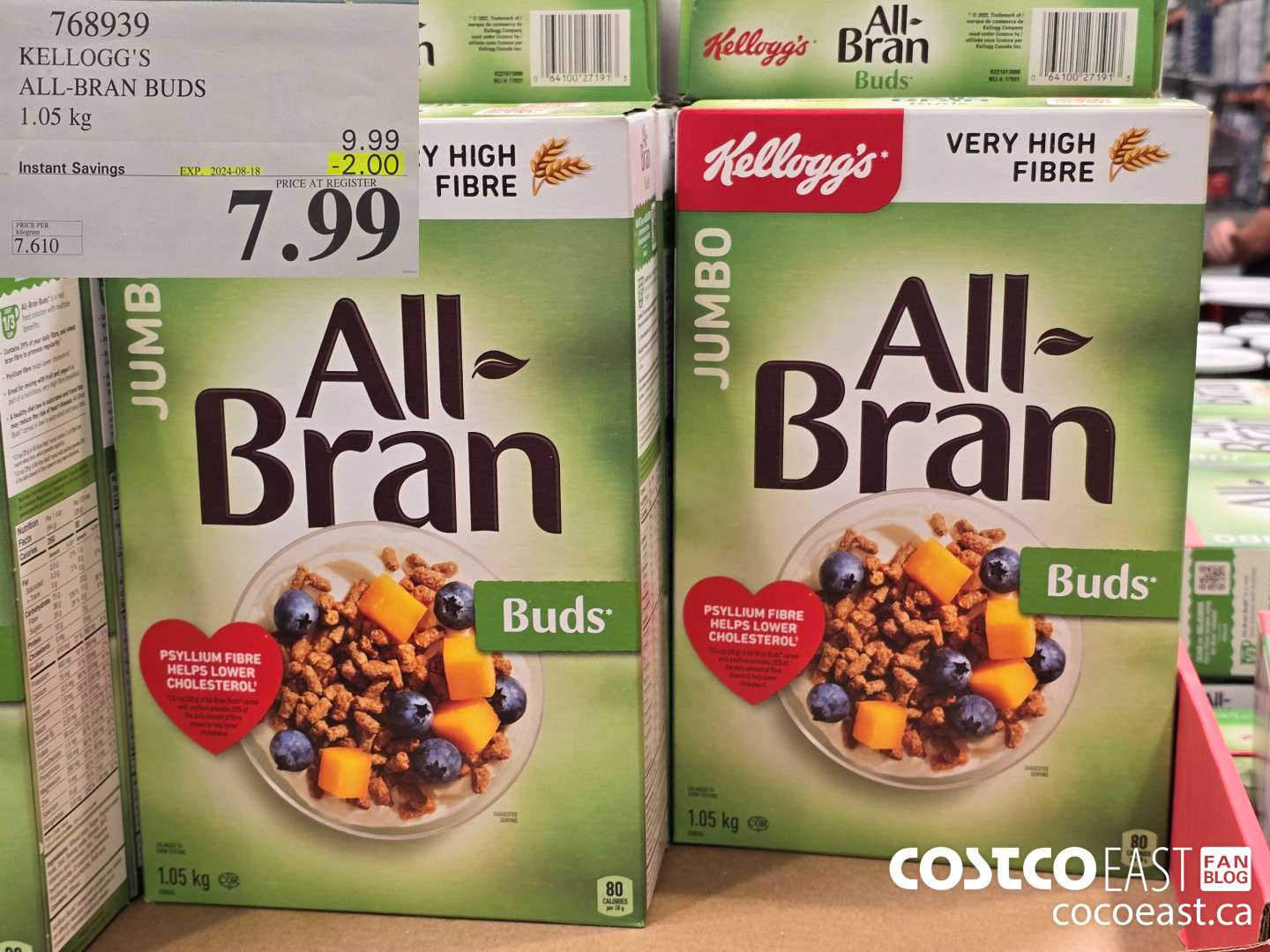 768939 KELLOGG'S ALL-BRAN BUDS 1.05 kg ($2.00 INSTANT SAVINGS EXPIRES ON 2024-08-18) $7.99
