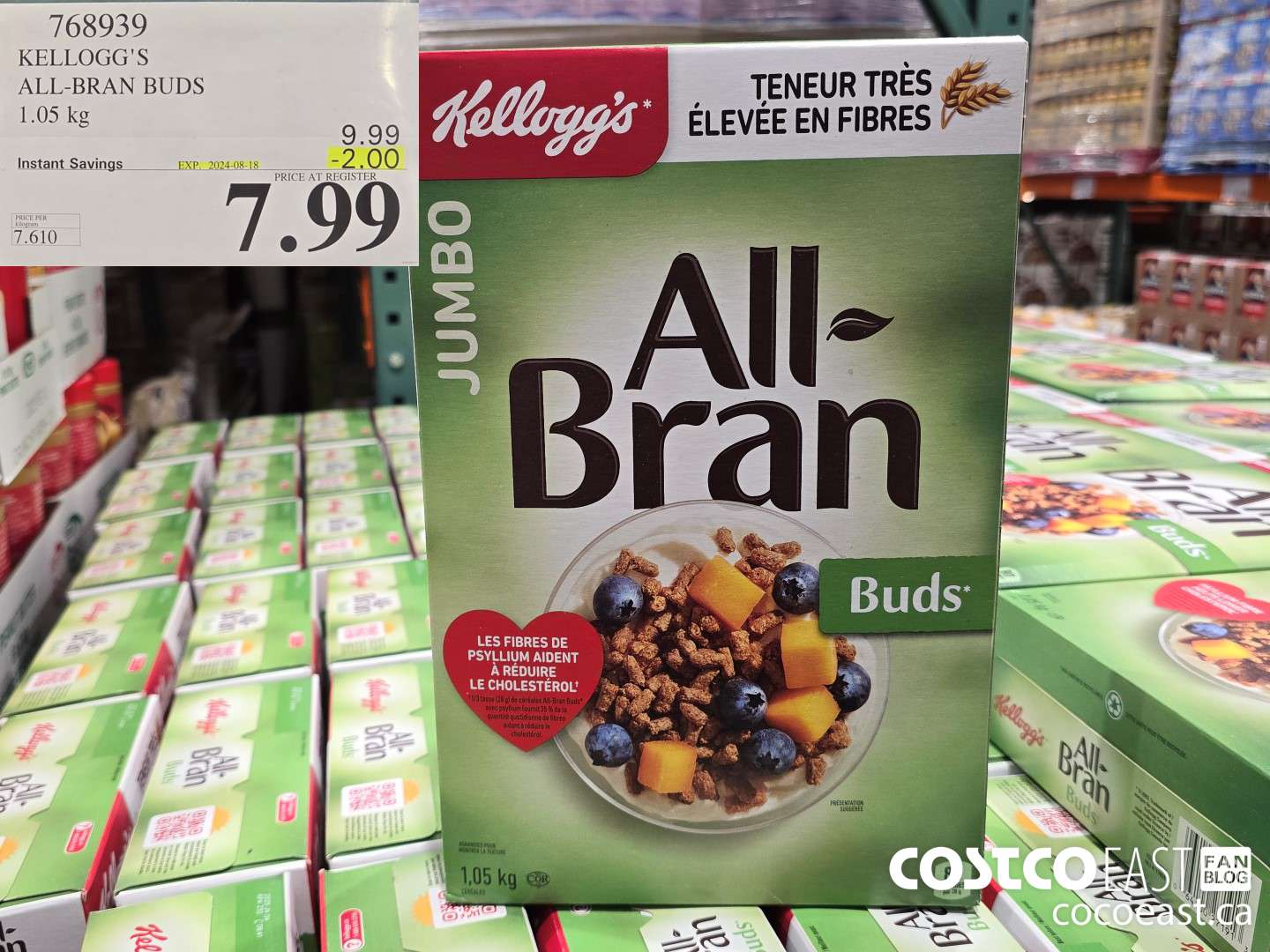 768939 KELLOGG'S ALL-BRAN BUDS 1.05 kg ($2.00 INSTANT SAVINGS EXPIRES ON 2024-08-18) $7.99