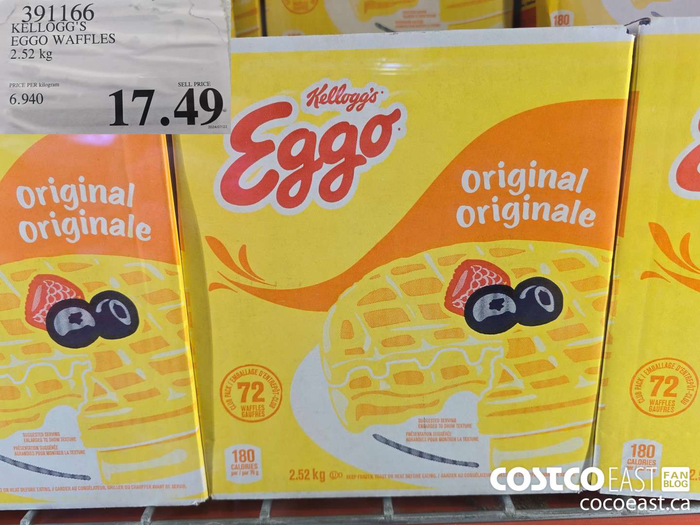 391166 KELLOGG'S EGGO WAFFLES 2.52 KG $17.49