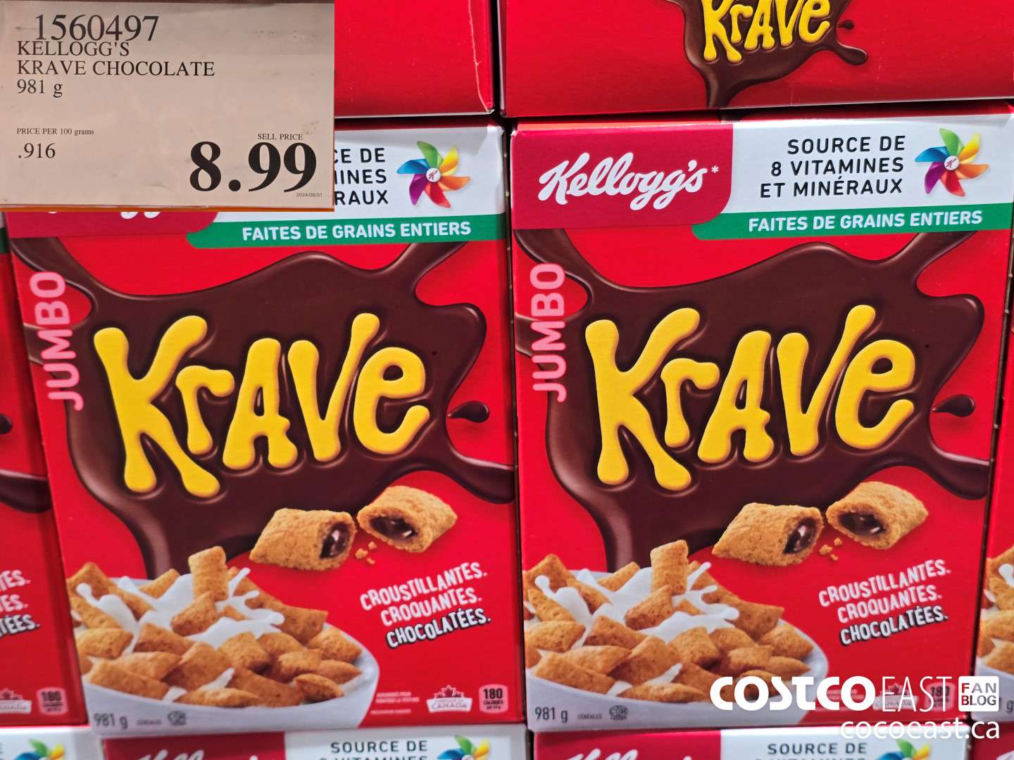 1560497 KELLOGG'S KRAVE CHOCOLATE 981 g $8.99