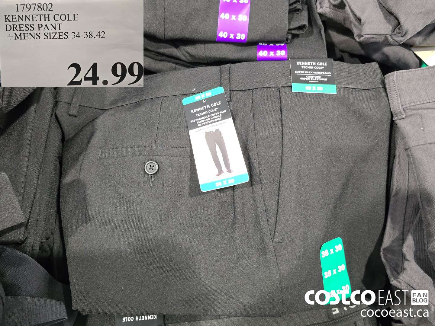 1797802 KENNETH COLE DRESS PANT +MENS SIZES 34-38,42 $24.99