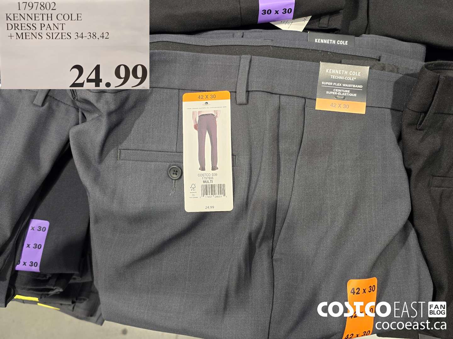 1797802 KENNETH COLE DRESS PANT +MENS SIZES 34-38,42 $24.99