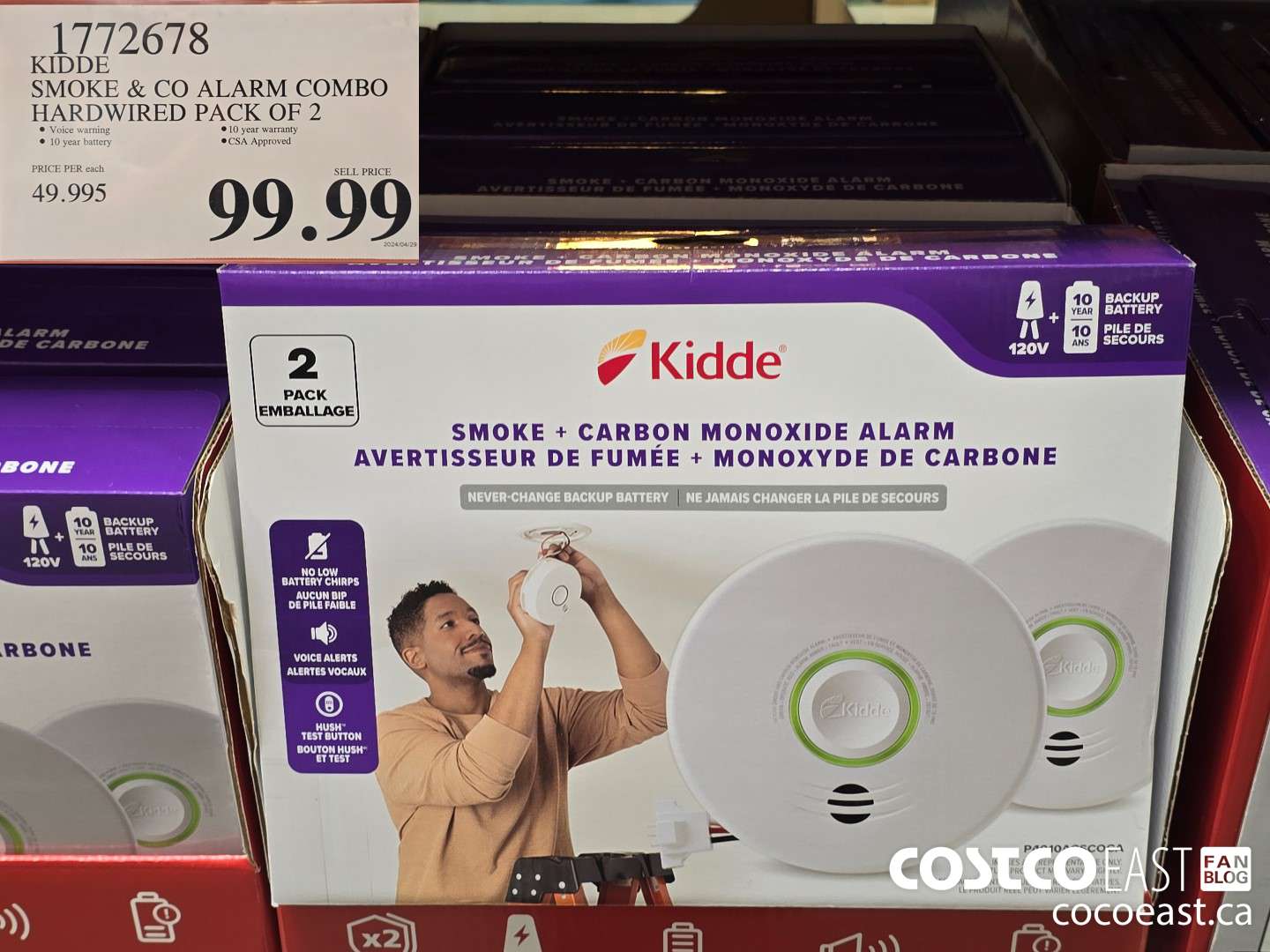 1772678 KIDDE SMOKE & CO ALARM COMBO HARDWIRED PACK OF 2 $99.99