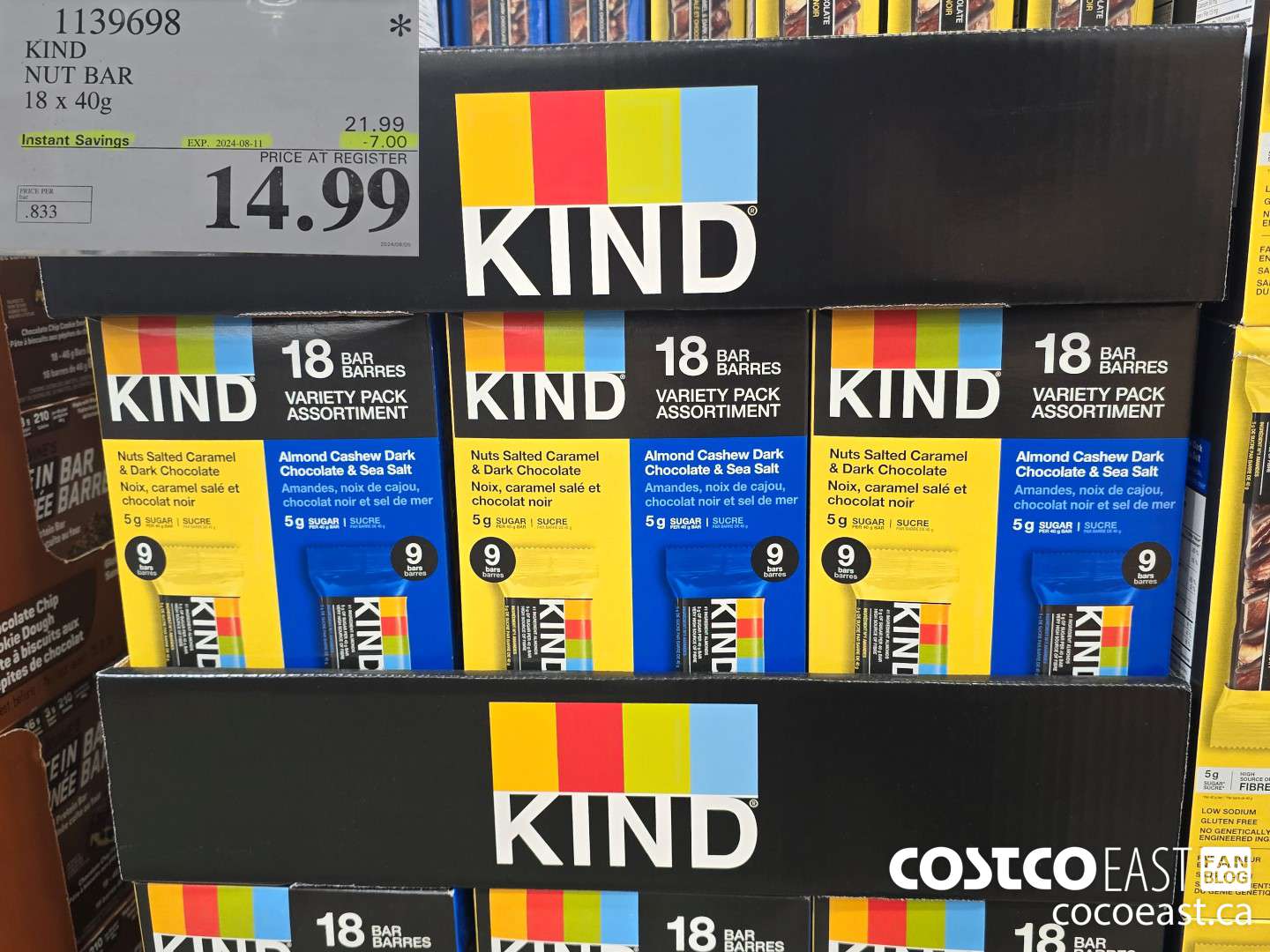 1139698 KIND NUT BAR 18 x 40G ($7.00 INSTANT SAVINGS EXPIRES ON 2024-08-11) $14.99