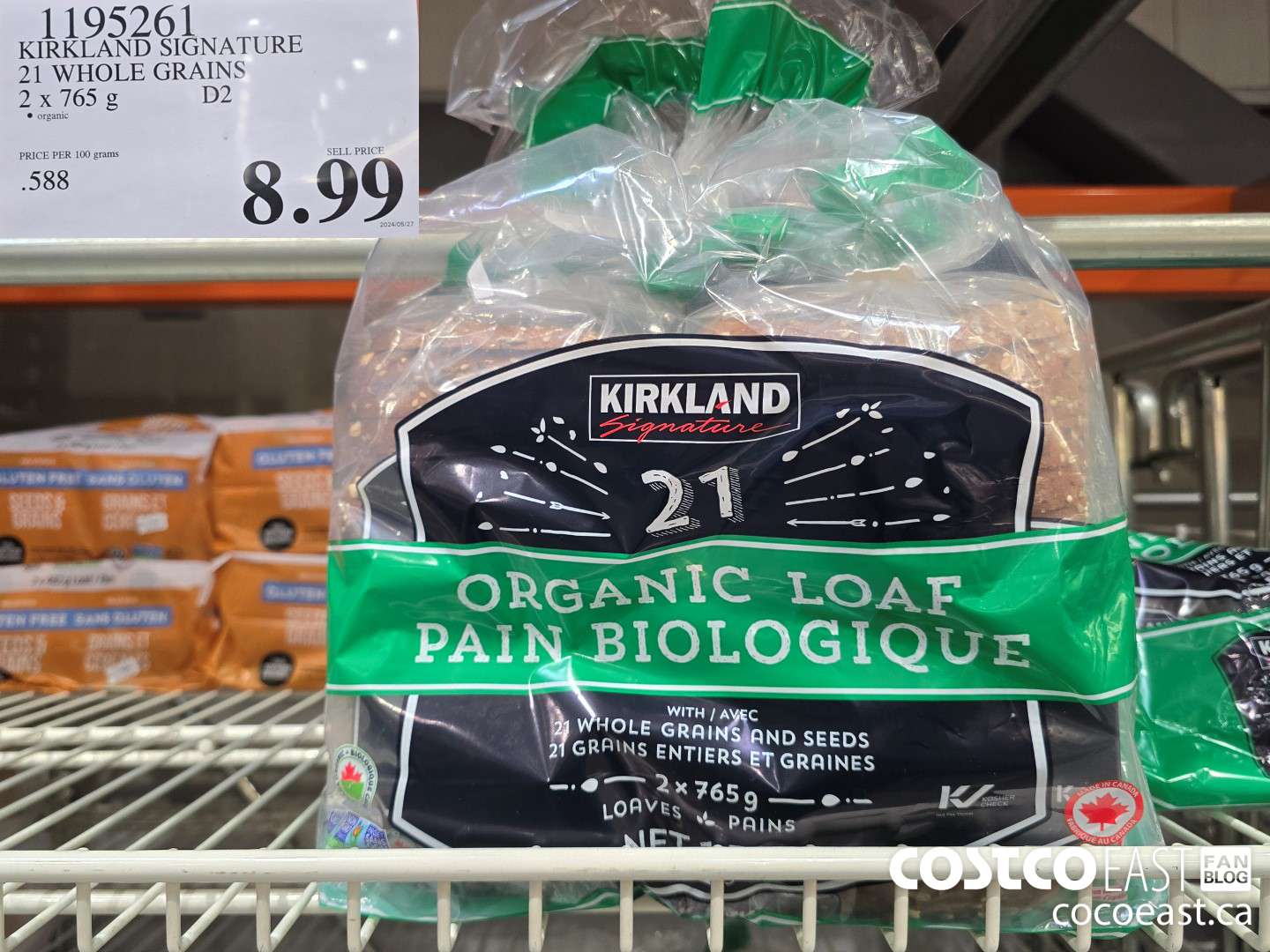 1195261 KIRKLAND SIGNATURE 21 WHOLE GRAINS 2 X 765 G $8.99