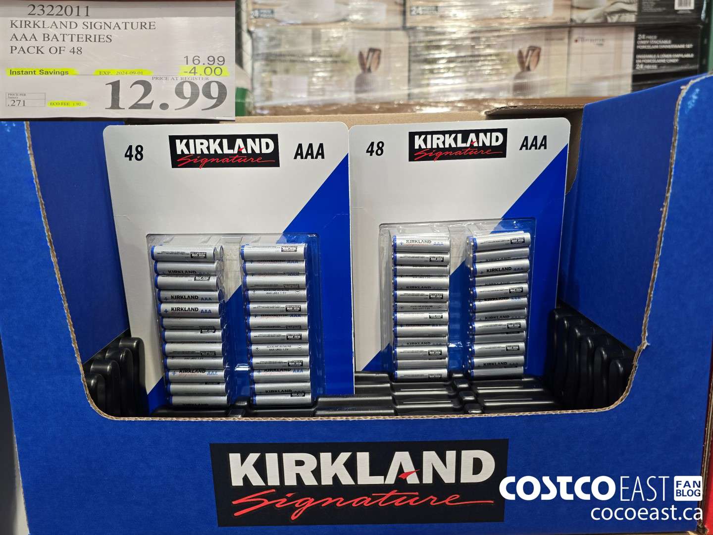 2322011 KIRKLAND SIGNATURE AAA BATTERIES PACK OF 48 ($4.00 INSTANT SAVINGS EXPIRES ON 2024-09-01) $12.99