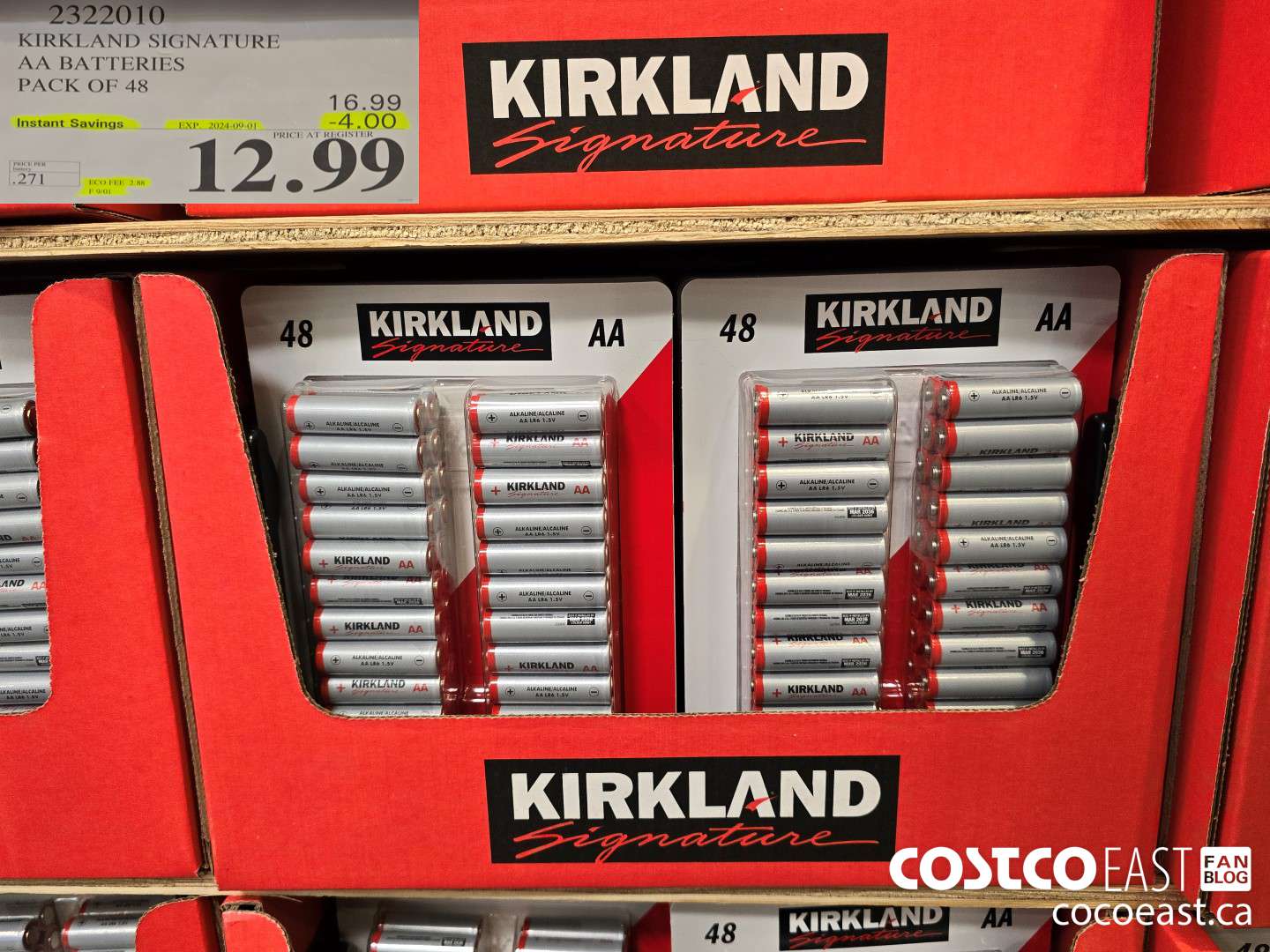 2322010 KIRKLAND SIGNATURE AA BATTERIES PACK OF 48 ($4.00 INSTANT SAVINGS EXPIRES ON 2024-09-01) $12.99