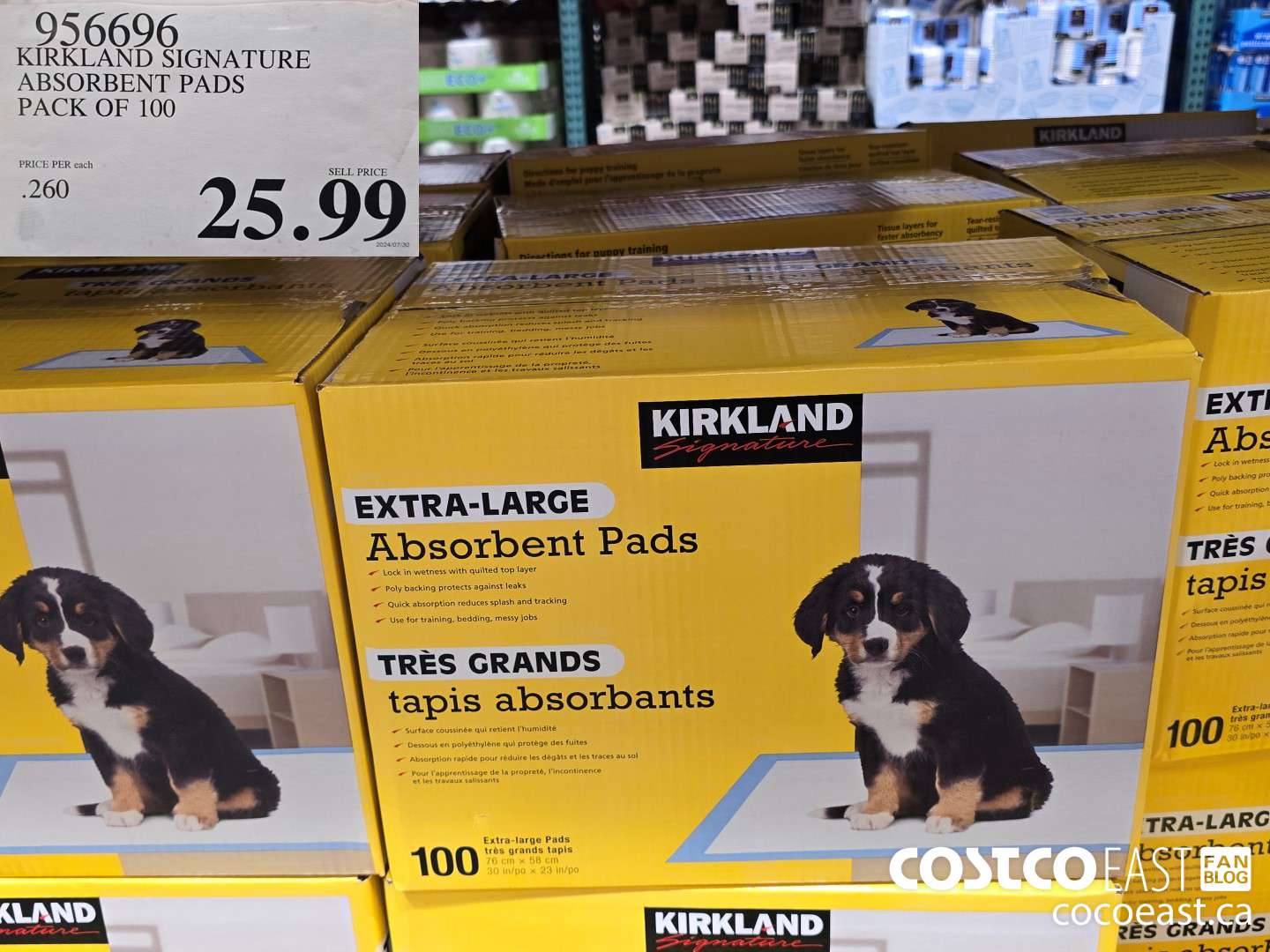 956696 KIRKLAND SIGNATURE ABSORBANT PADS PACK OF 100 $25.99