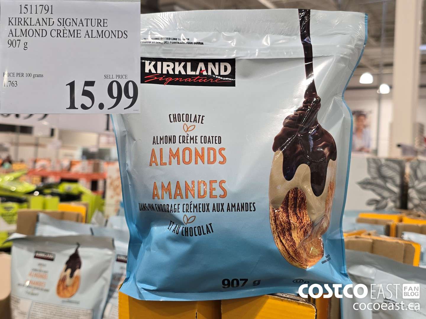 1511791 KIRKLAND SIGNATURE ALMOND CREME ALMONDS 907 G $15.99