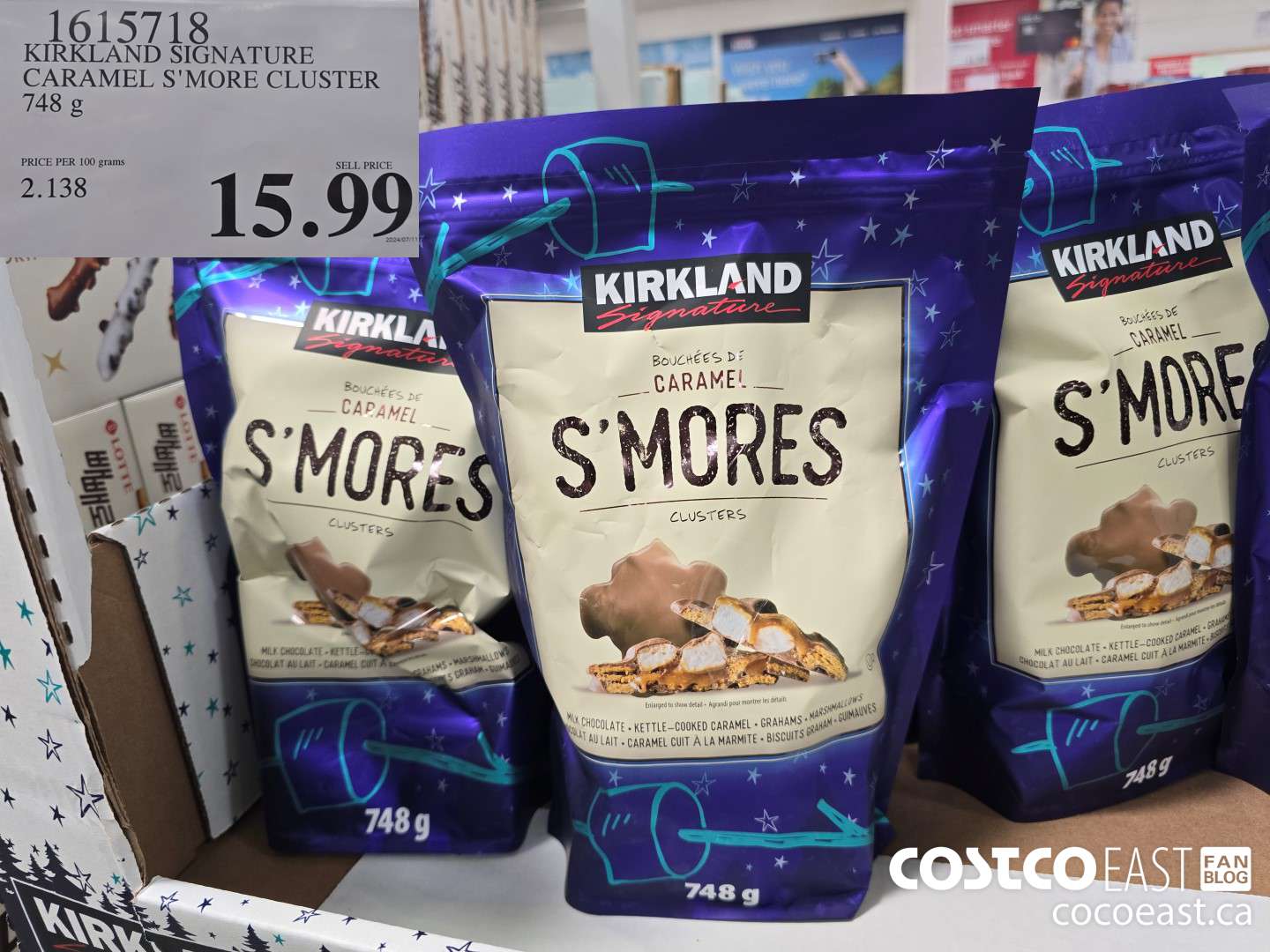 1615718 KIRKLAND SIGNATURE CARAMEL S'MORE CLUSTER 748 g $15.99