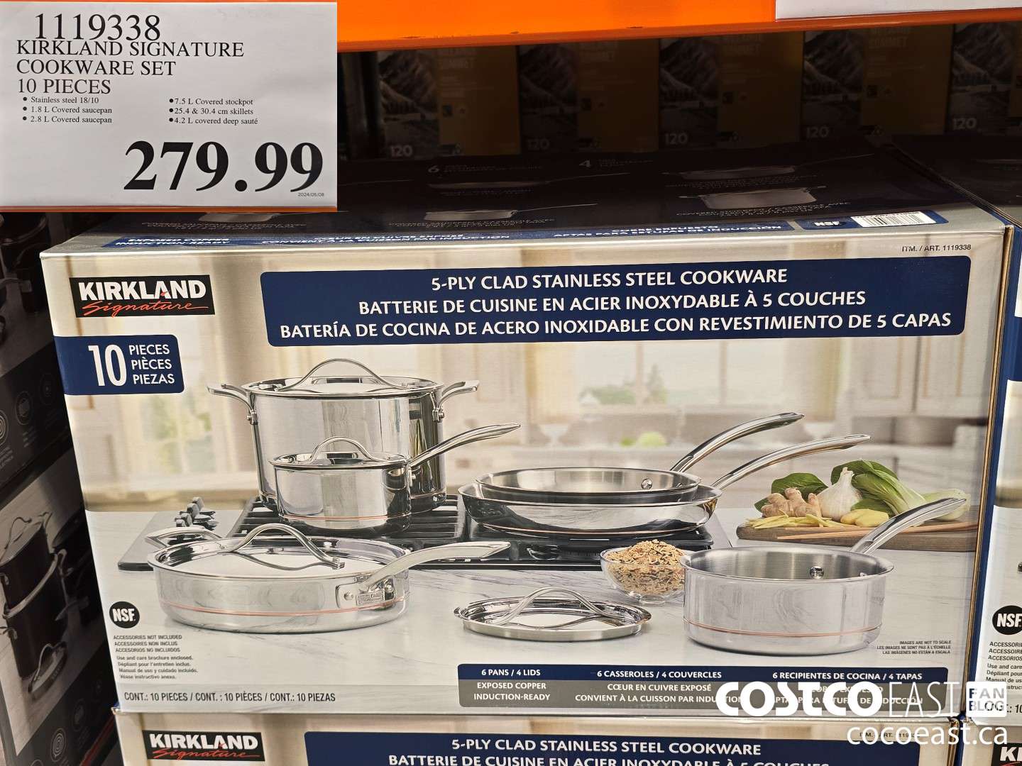 1119338 KIRKLAND SIGNATURE COOKWARE SET 10 PIECES $279.99