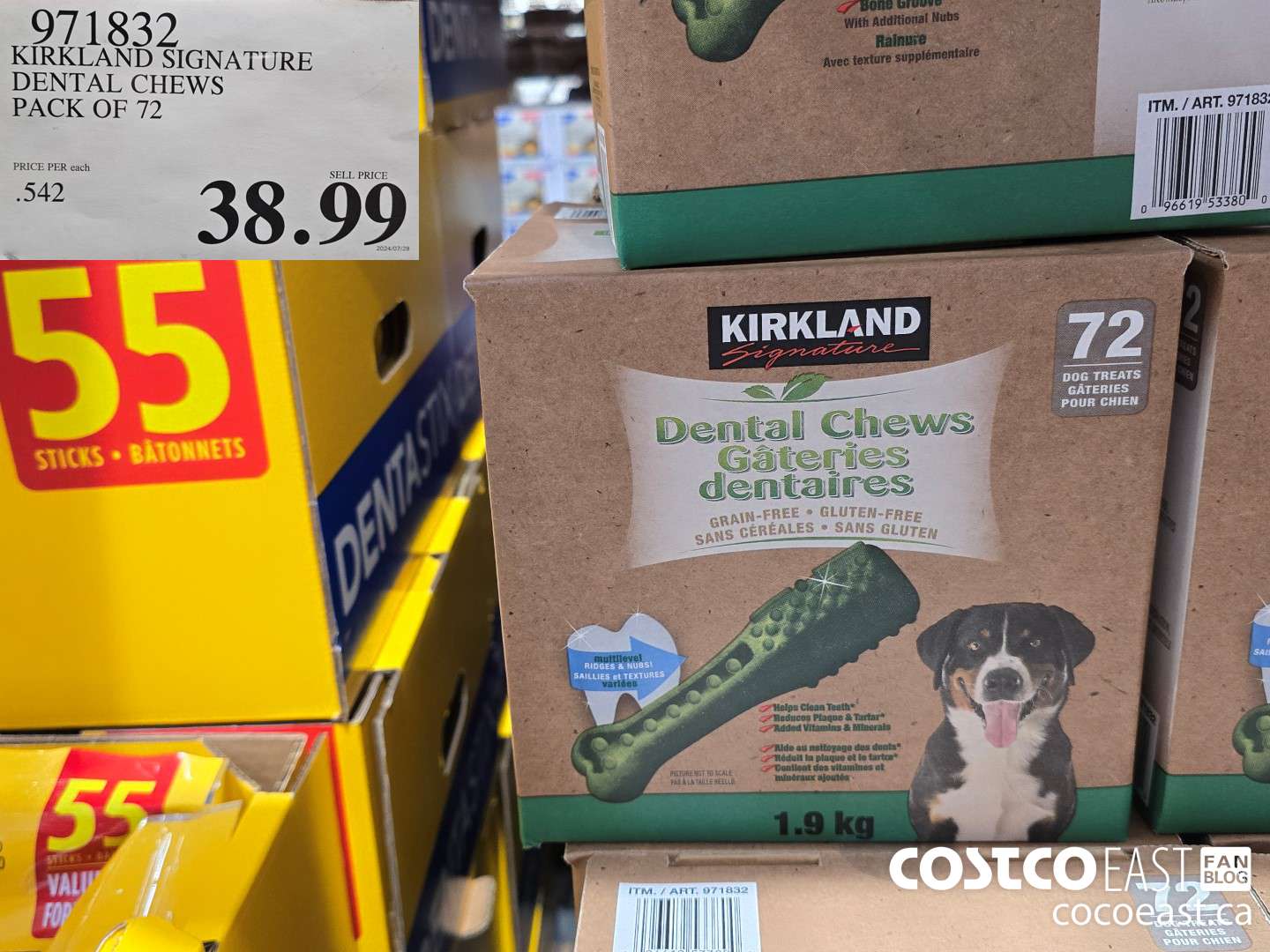 971832 KIRKLAND SIGNATURE DENTAL CHEWS BACK OF 72 $38.99