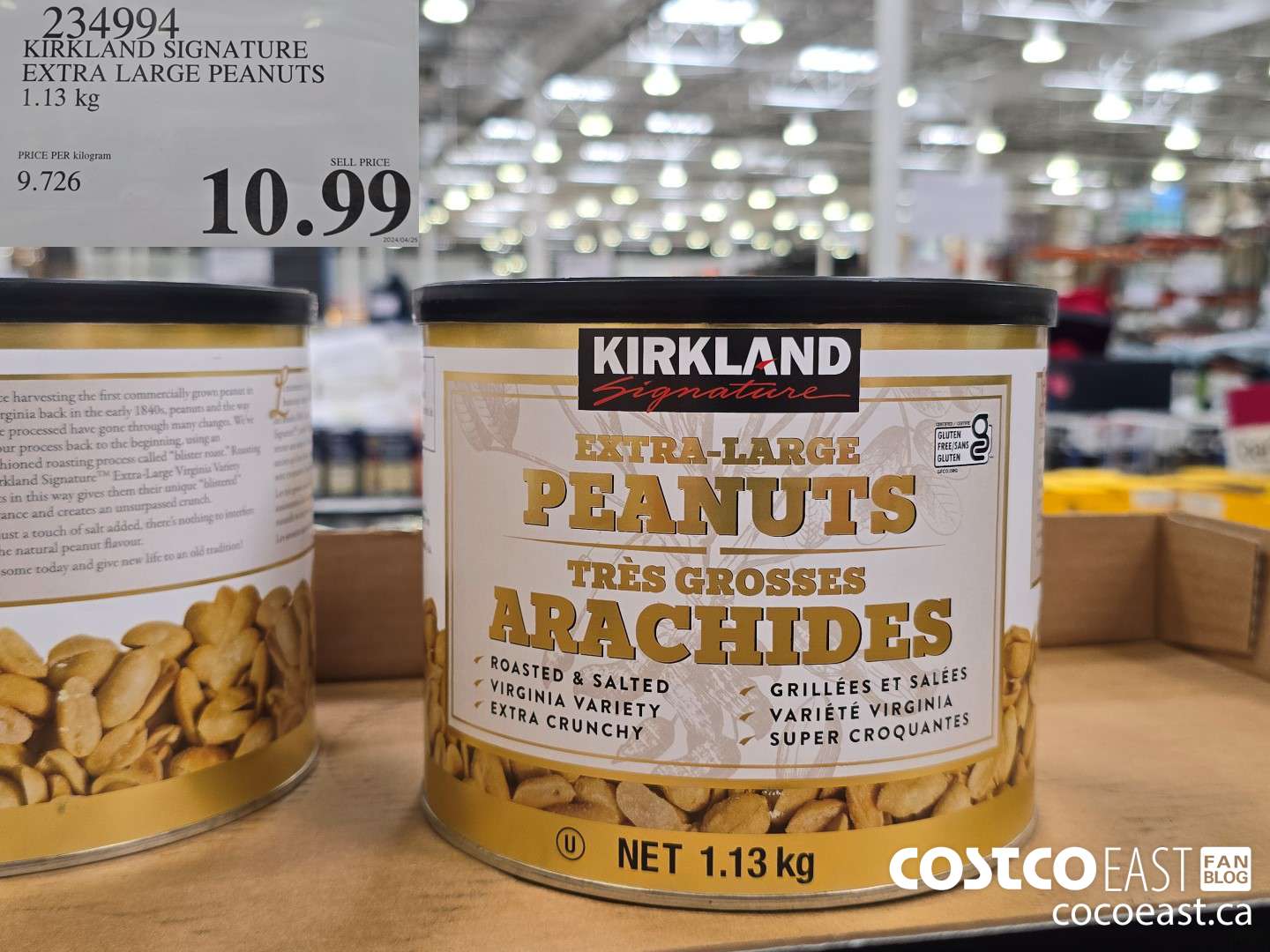 234994 KIRKLAND SIGNATURE EXTRA LARGE PEANUTS 1.13 kg $10.99