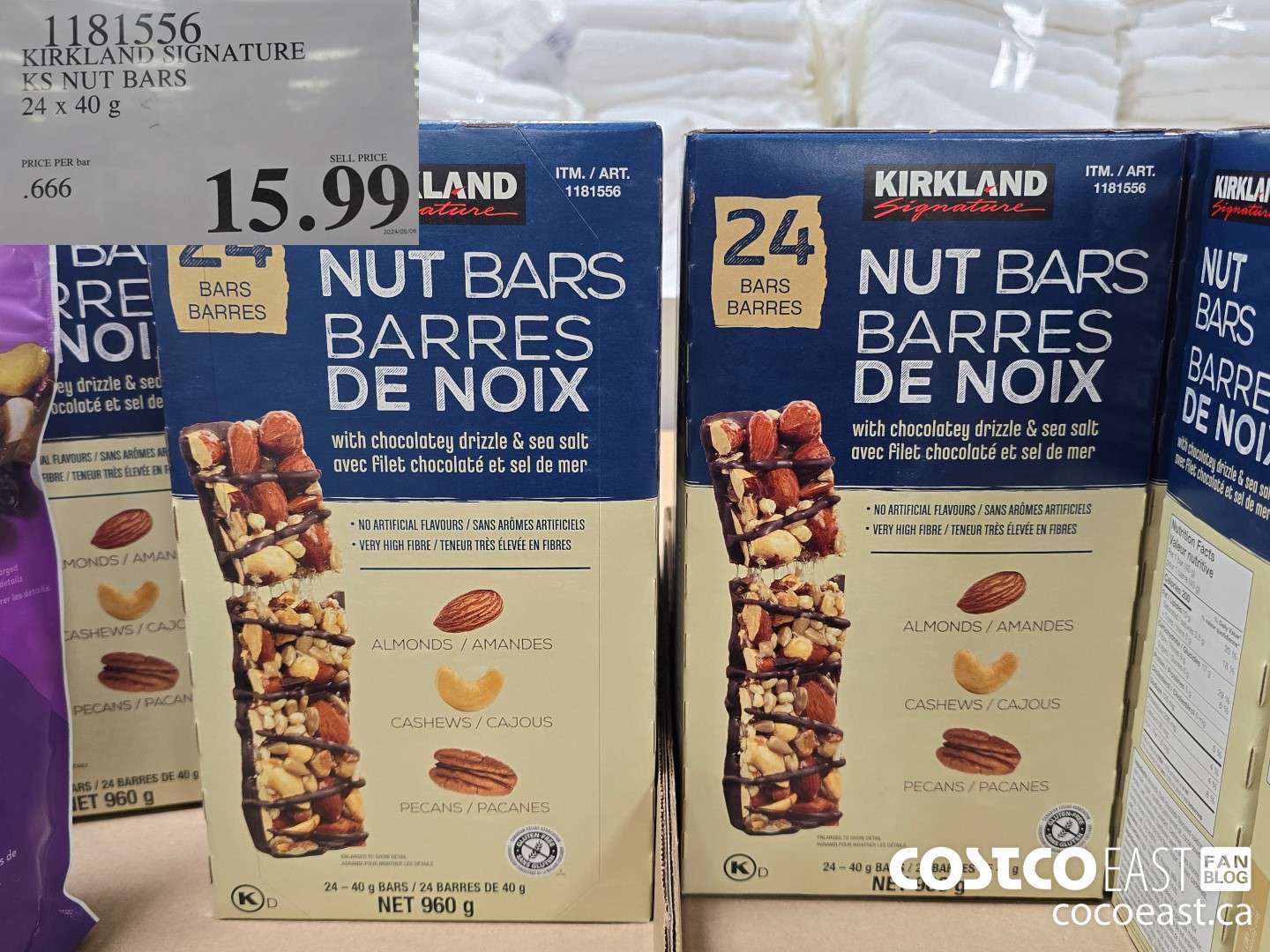 1181556 KIRKLAND SIGNATURE KS NUT BARS 24 X 40 G $15.99