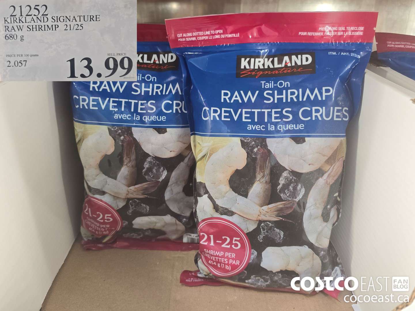 21252 KIRKLAND SIGNATURE RAW SHRIMP 21/25 680 g $13.99