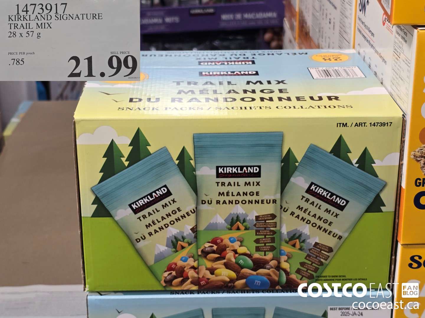 1473917 KIRKLAND SIGNATURE TRAIL MIX 28 X 57 G $21.99