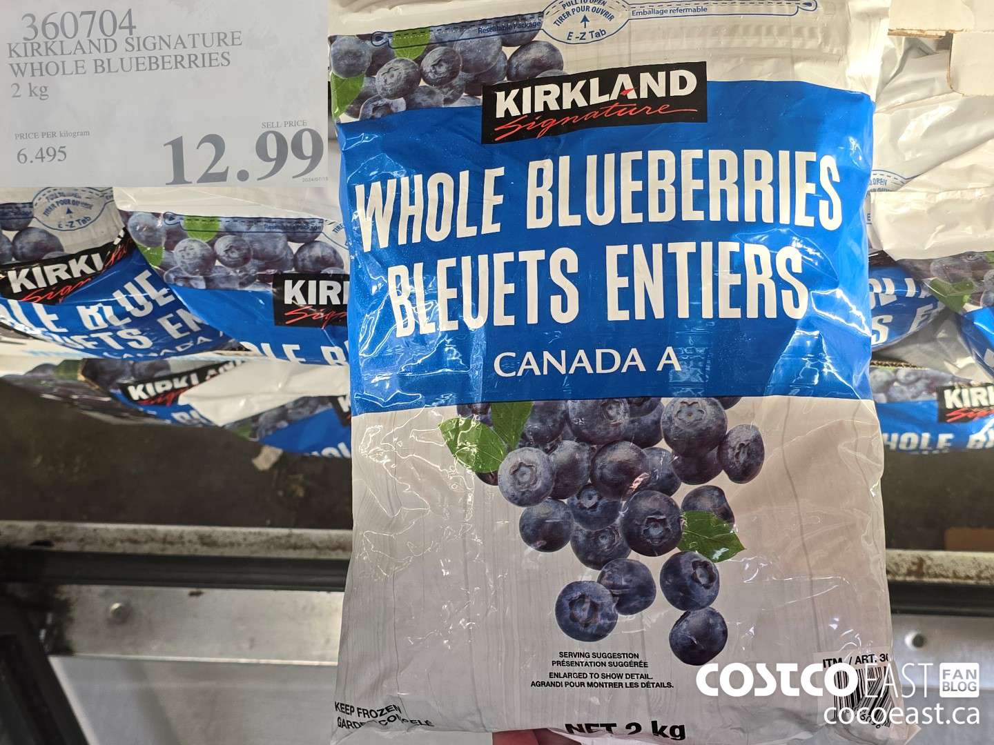 360704 KIRKLAND SIGNATURE WHOLE BLUEBERRIES 2 kg $12.99