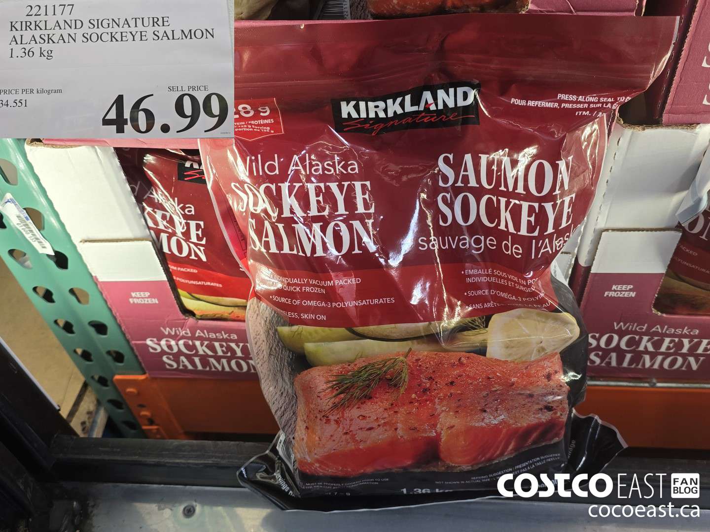 221177 KIRKLAND SIGNATURE WILD SOCKEYE SALMON 1.36 kg $46.99