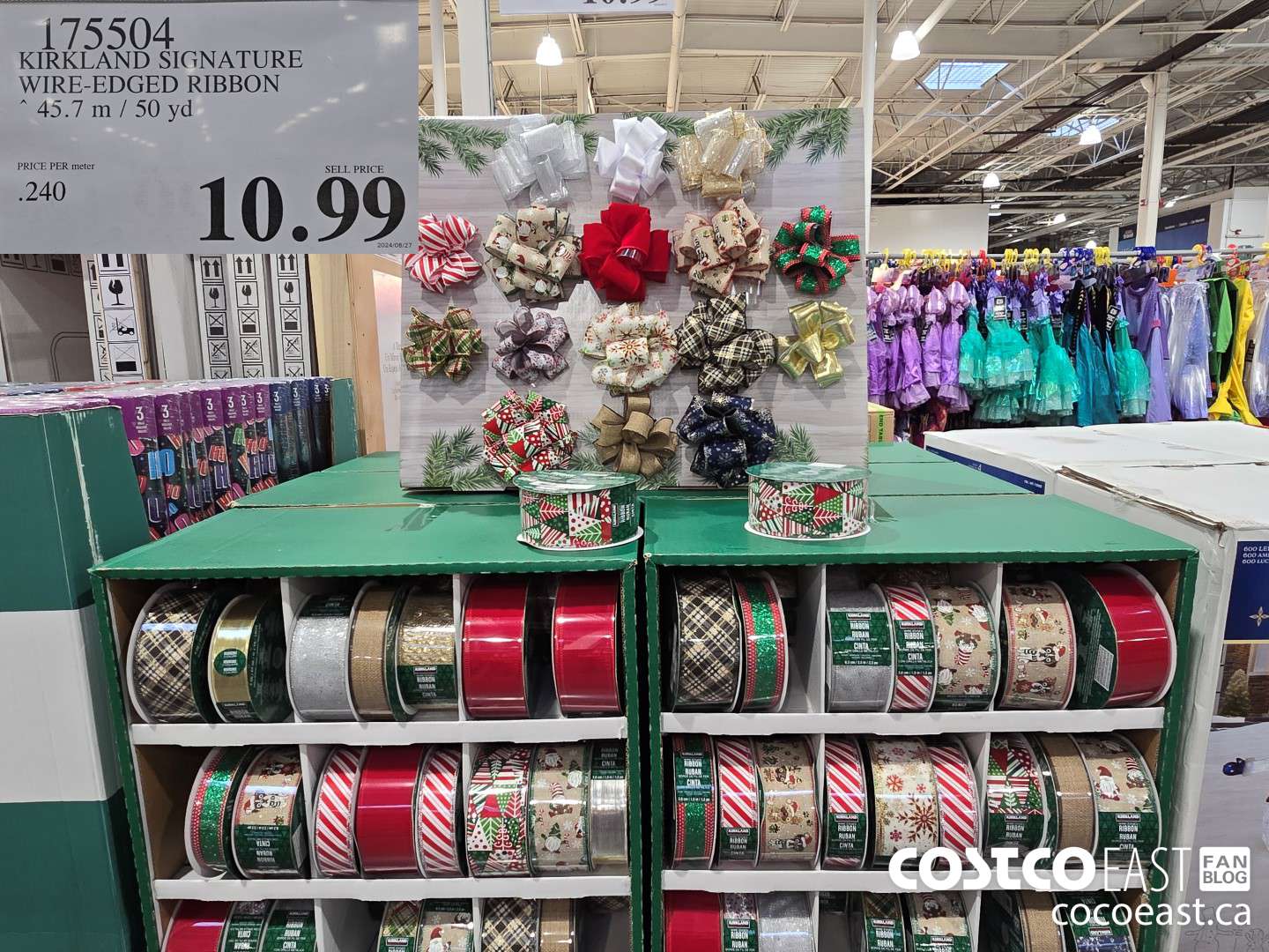 175504 KIRKLAND SIGNATURE WIRE-EDGED RIBBON 45.7 M / 50 YD $10.99