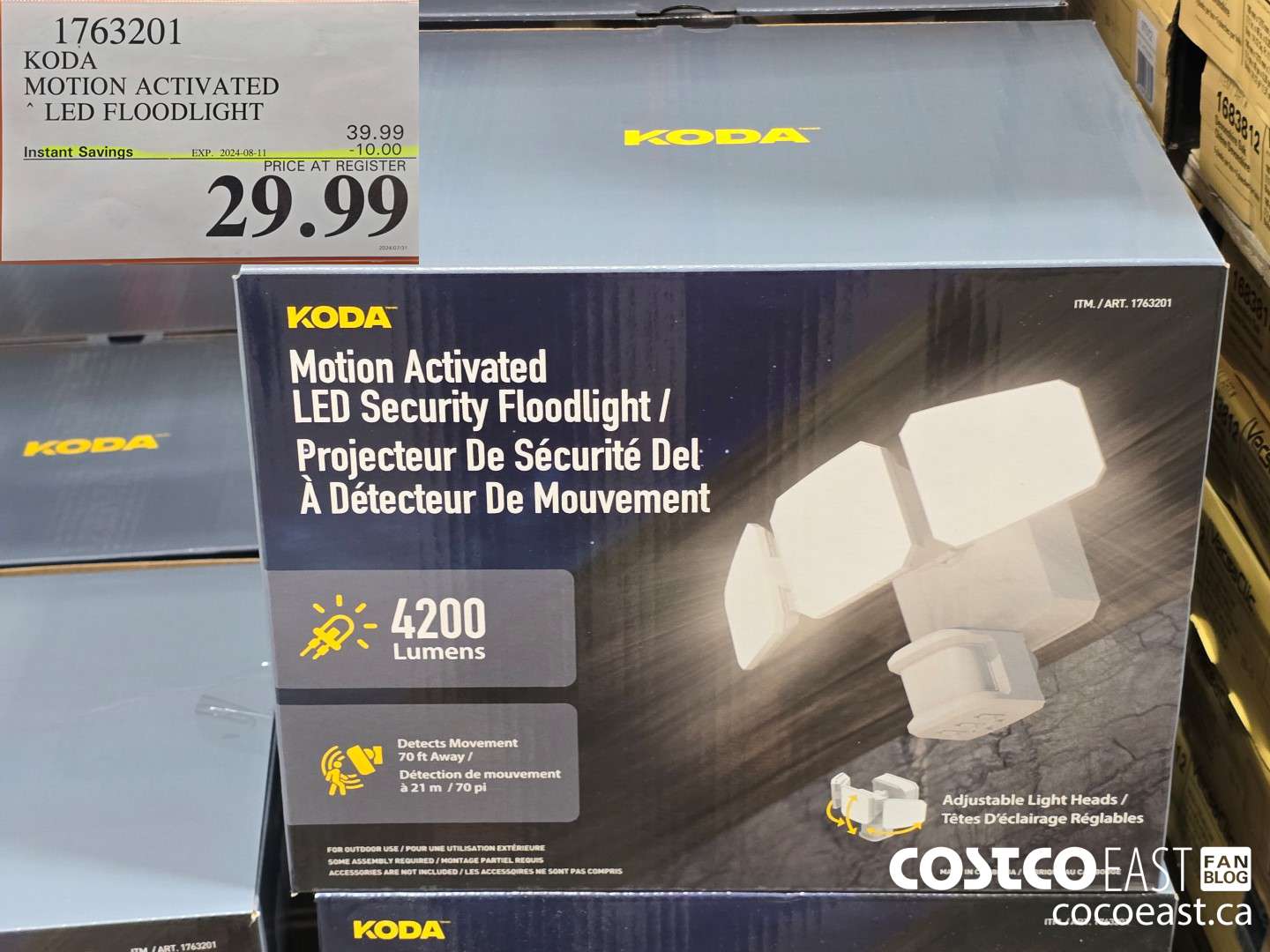 1763201 KODA MOTION ACTIVATED LED FLOODLIGHT ($10.00 INSTANT SAVINGS EXPIRES ON 2024-08-11) $29.99