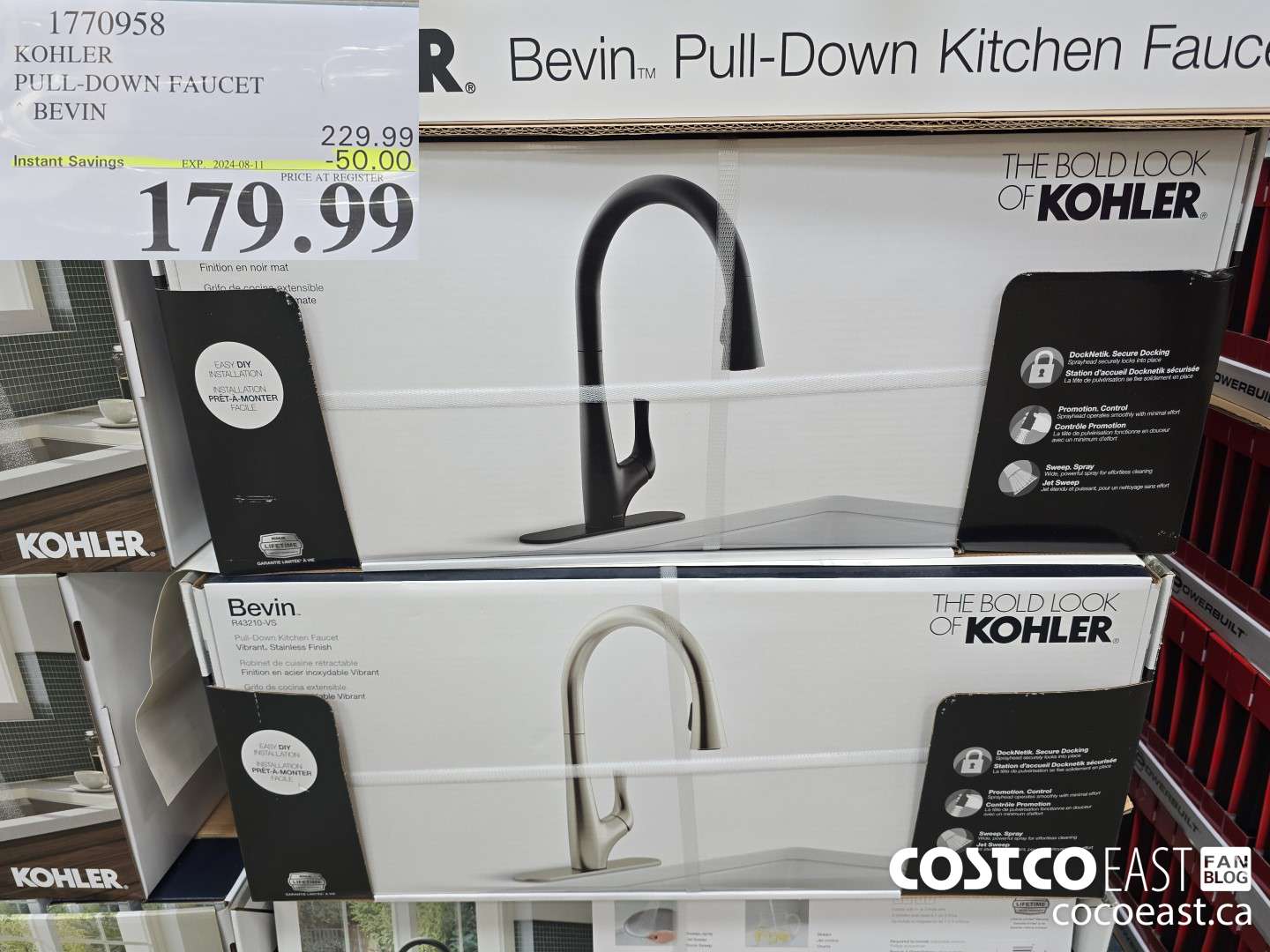 1770958 KOHLER PULL-DOWN FAUCET BEVIN ($50.00 INSTANT SAVINGS EXPIRES ON 2024-08-11) $179.99